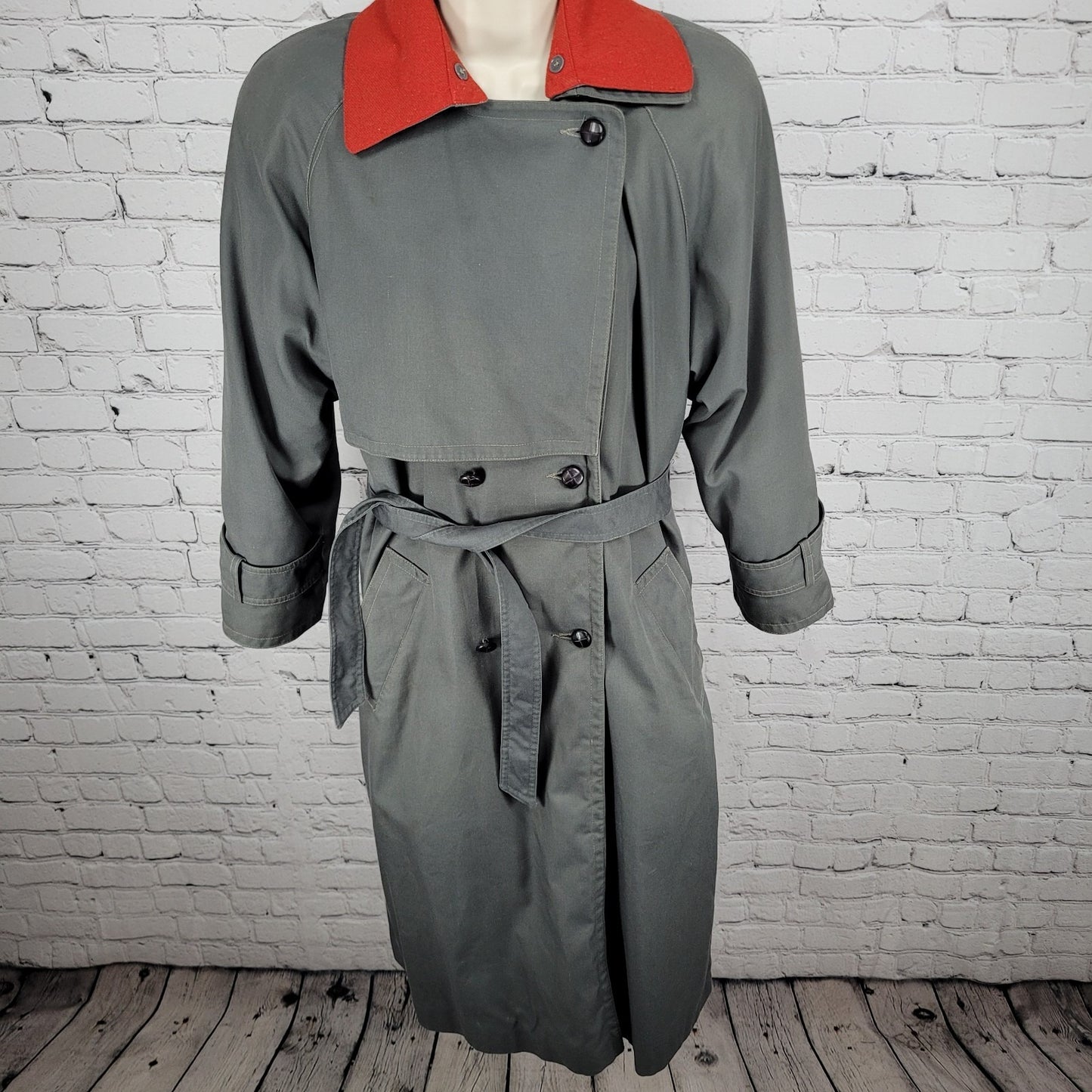 VTG Cyclone Grey Removable Wool Blend Liner Belted Buttoned Peacoat Size 4
