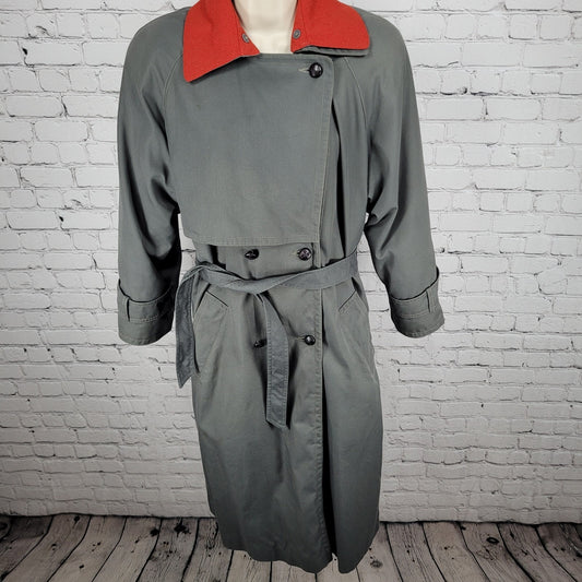 VTG Cyclone Grey Removable Wool Blend Liner Belted Buttoned Peacoat Size 4