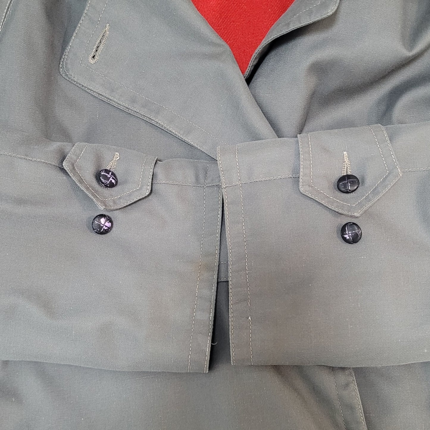 VTG Cyclone Grey Removable Wool Blend Liner Belted Buttoned Peacoat Size 4