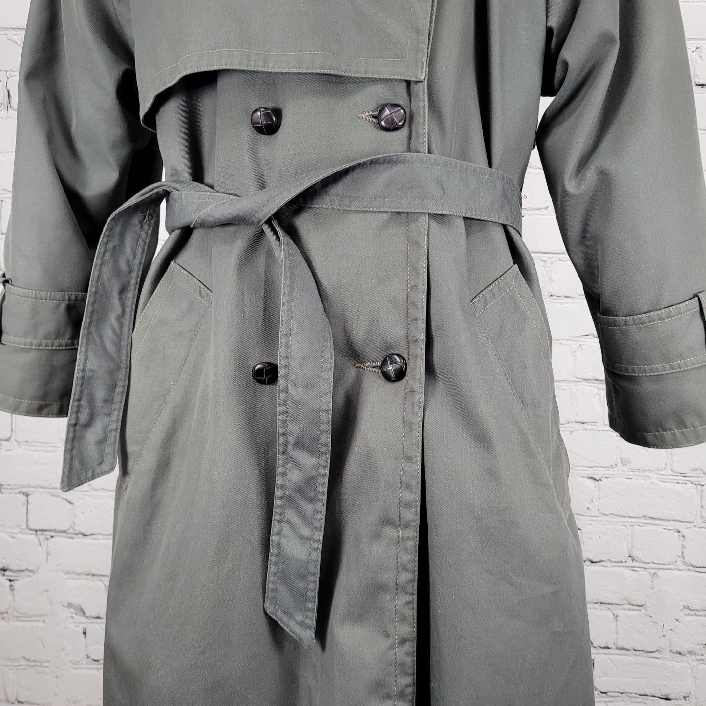 VTG Cyclone Grey Removable Wool Blend Liner Belted Buttoned Peacoat Size 4