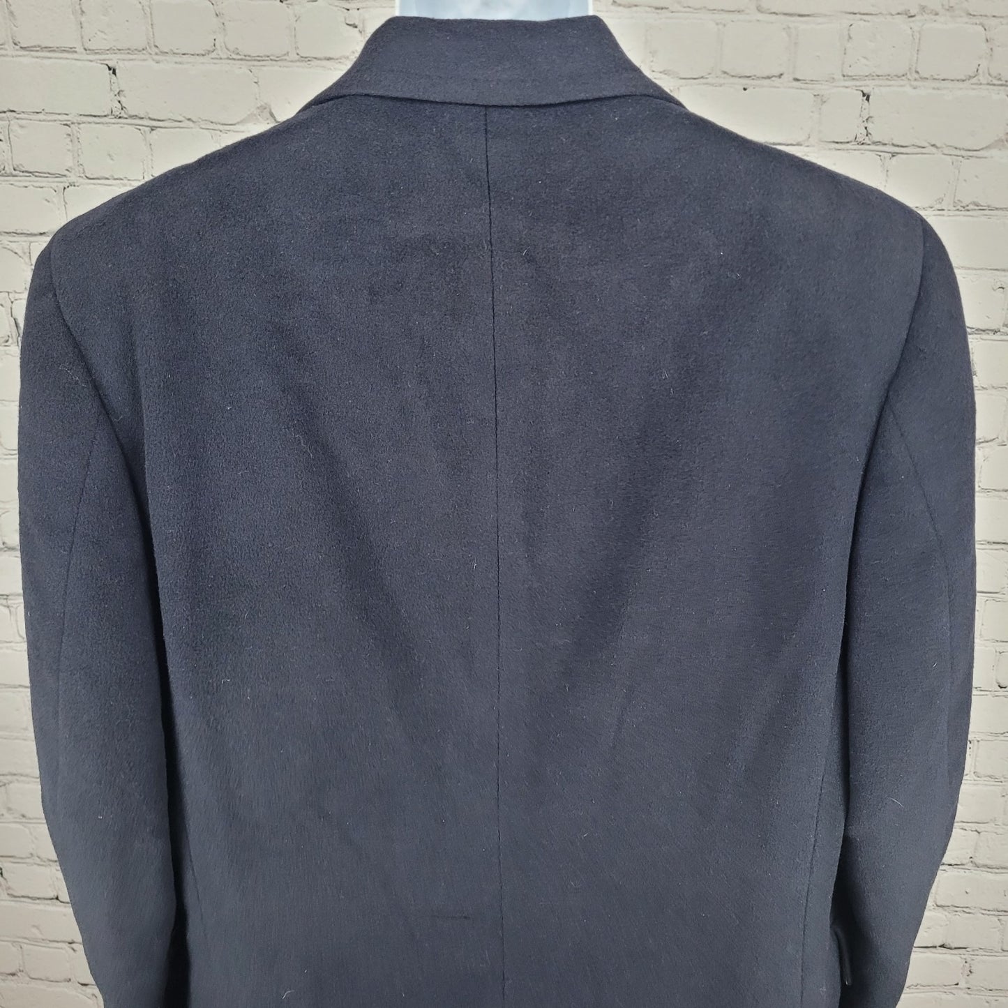 VTG Nino Cerruti Society Brand Navy 100% Cashmere Button Lined Over Coat USA XL