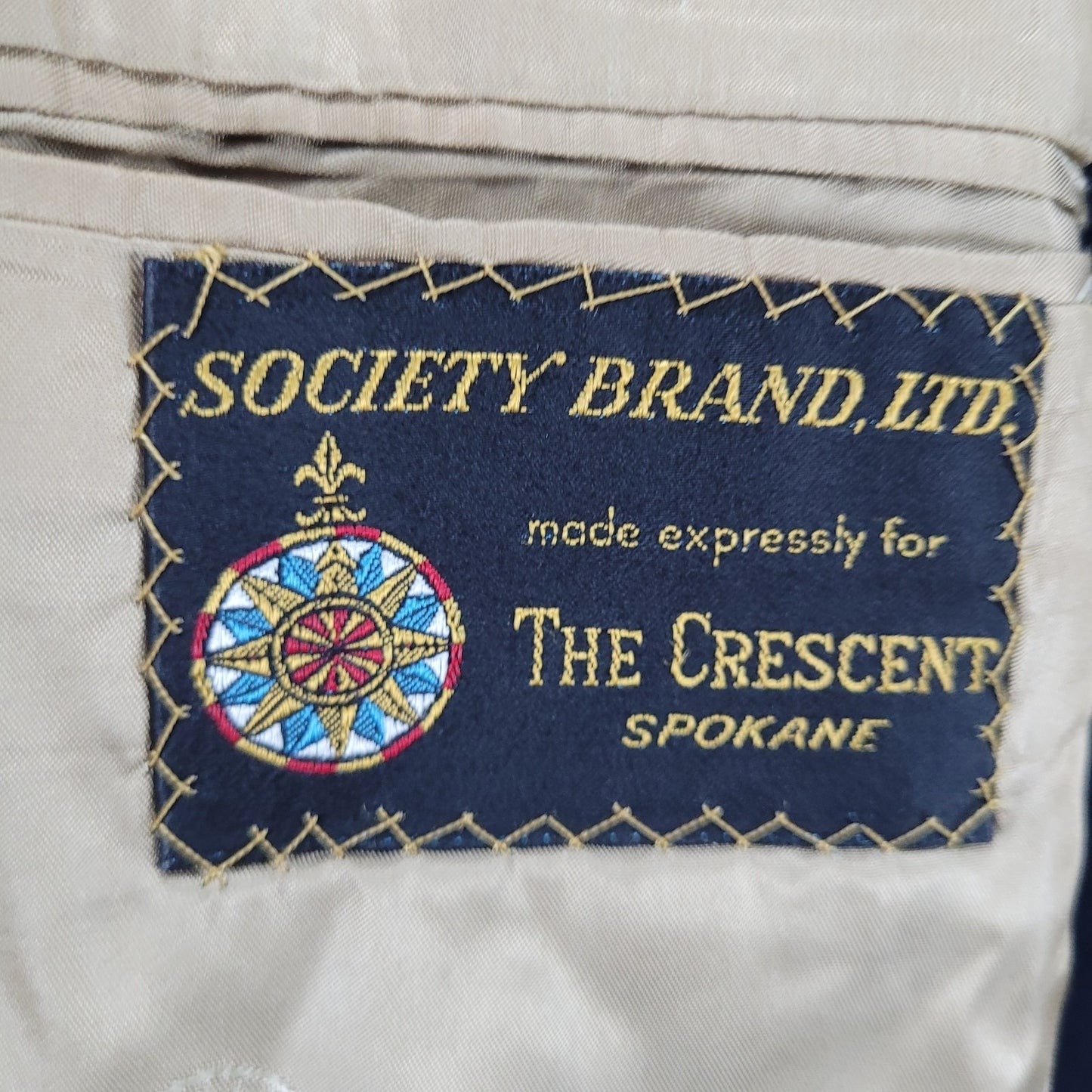 VTG Nino Cerruti Society Brand Navy 100% Cashmere Button Lined Over Coat USA XL