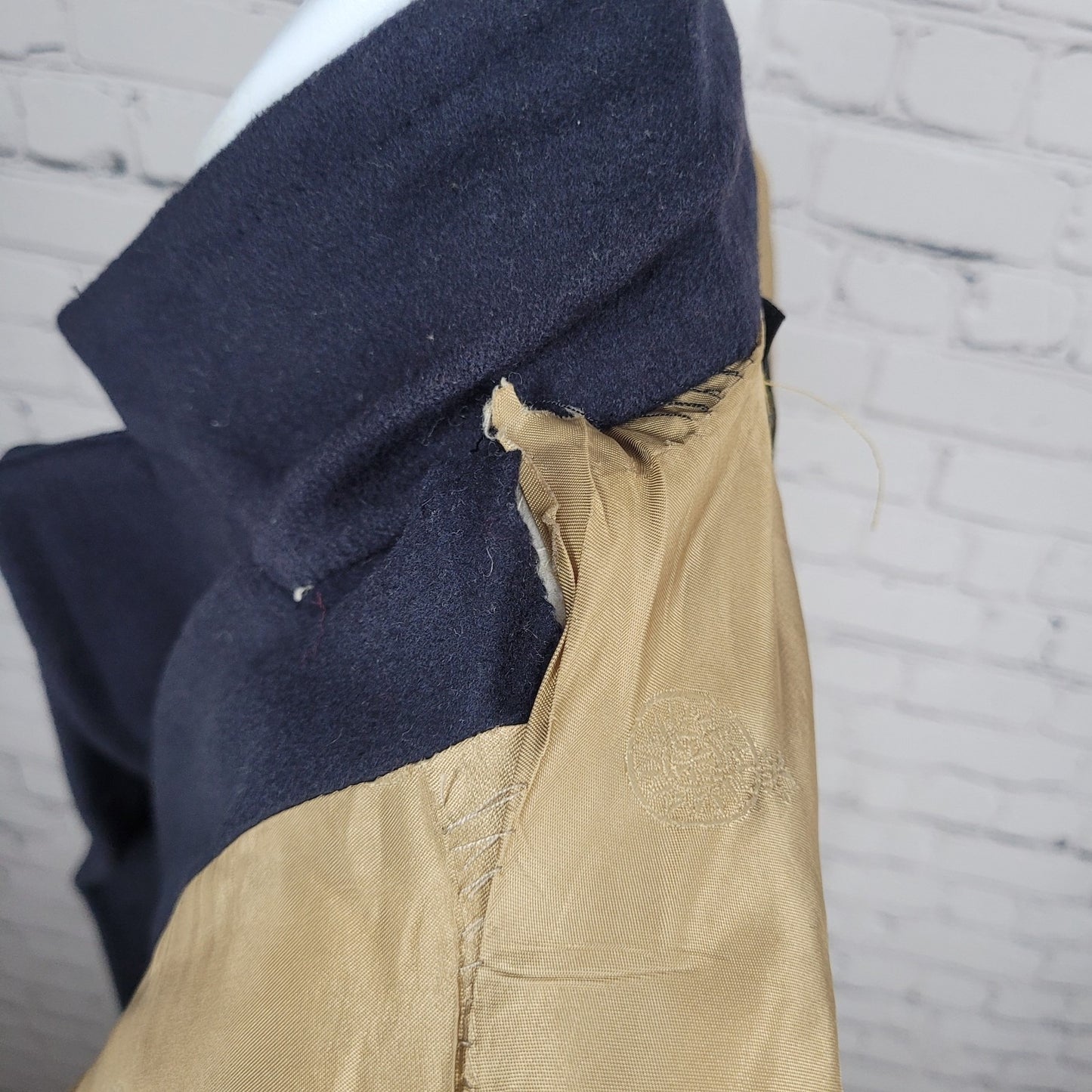 VTG Nino Cerruti Society Brand Navy 100% Cashmere Button Lined Over Coat USA XL