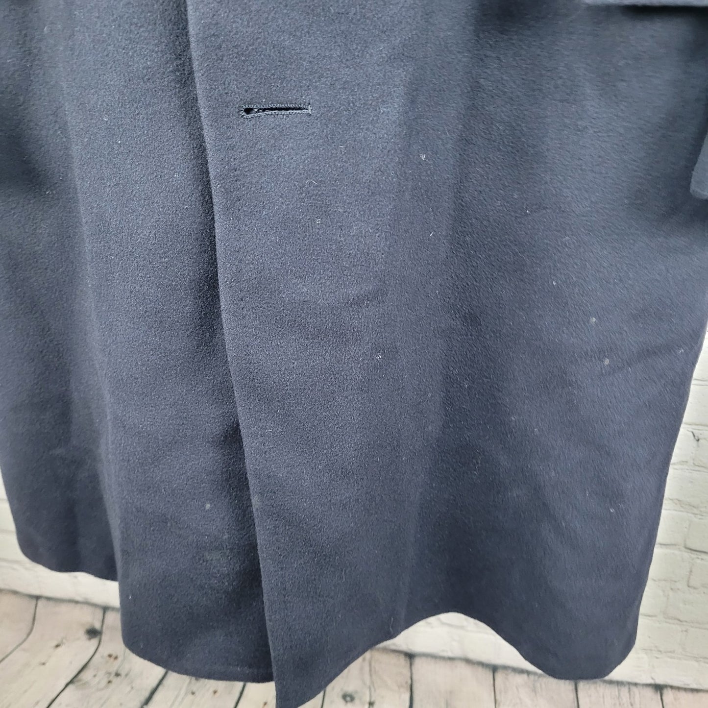 VTG Nino Cerruti Society Brand Navy 100% Cashmere Button Lined Over Coat USA XL