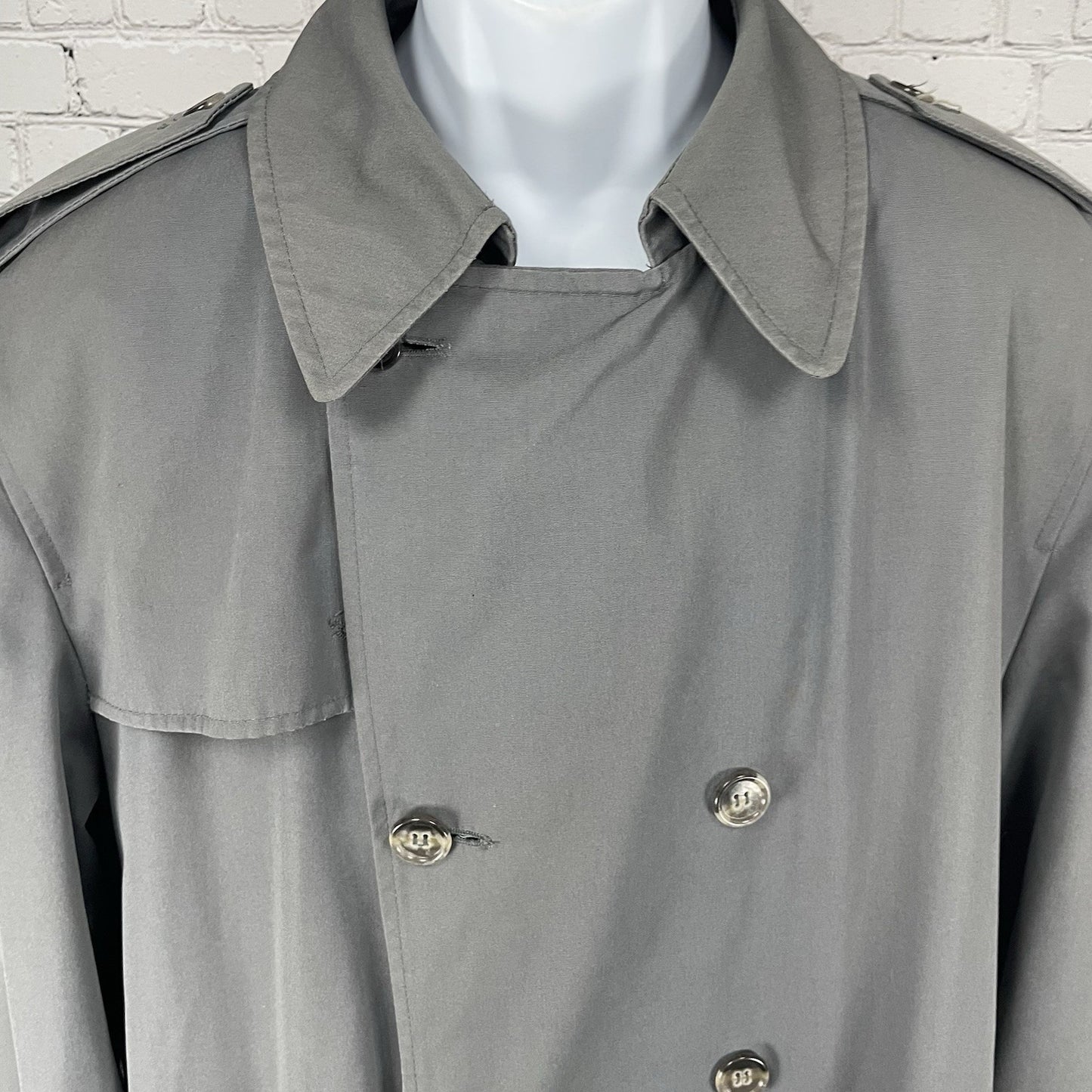 Stafford Grey Buttoned Removable Insulated Liner Trench Rain Coat Size 44L