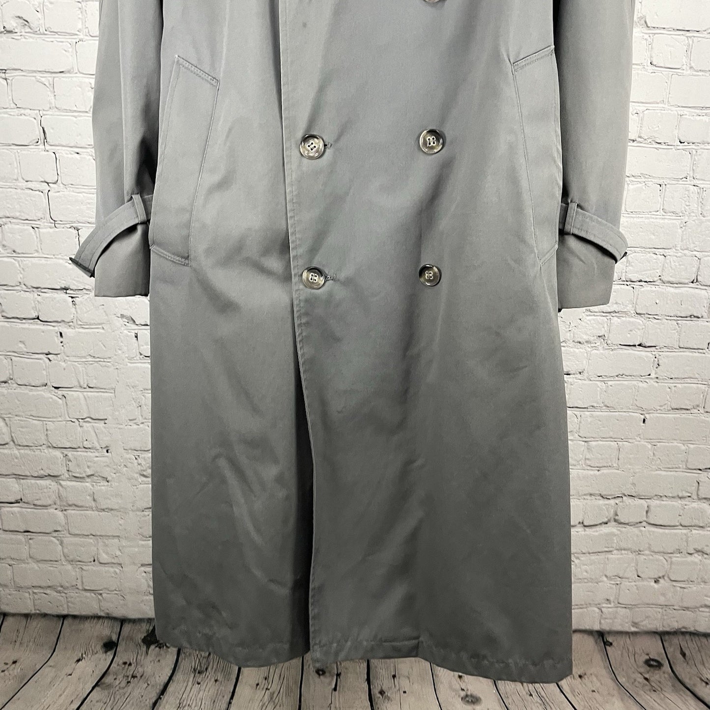 Stafford Grey Buttoned Removable Insulated Liner Trench Rain Coat Size 44L