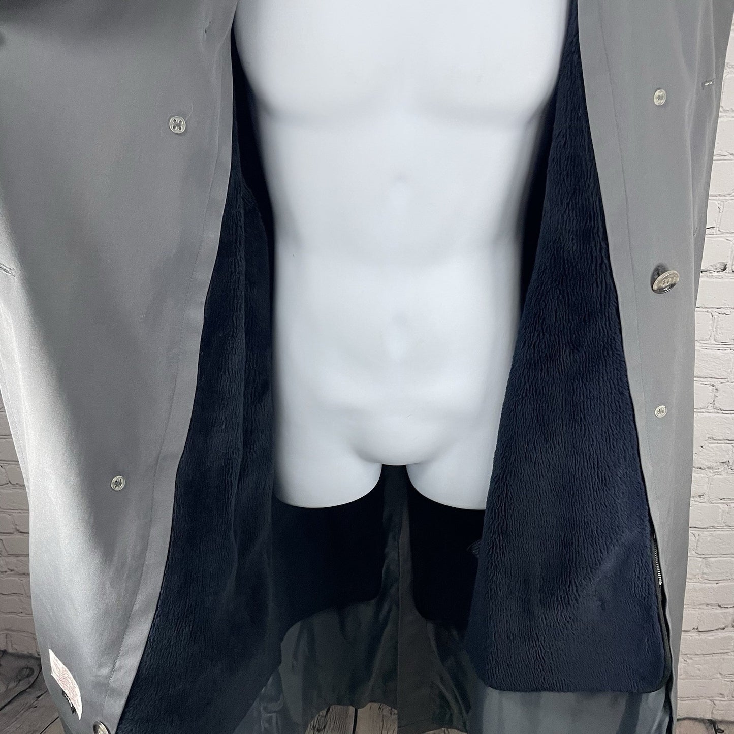 Stafford Grey Buttoned Removable Insulated Liner Trench Rain Coat Size 44L