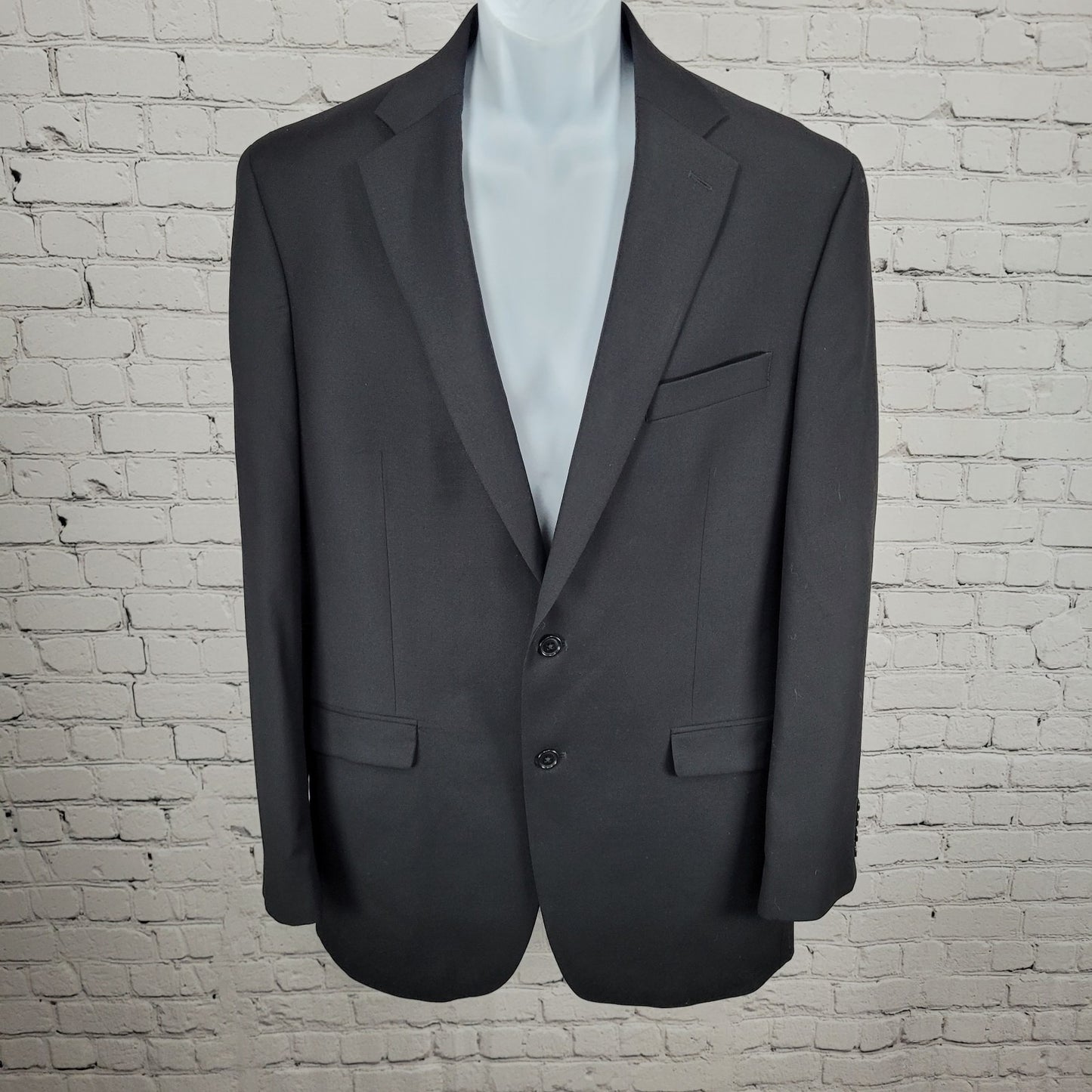 Lauren Ralph Lauren Black 100% Wool 2 Button Notch Vented Blazer Sport Coat 41L