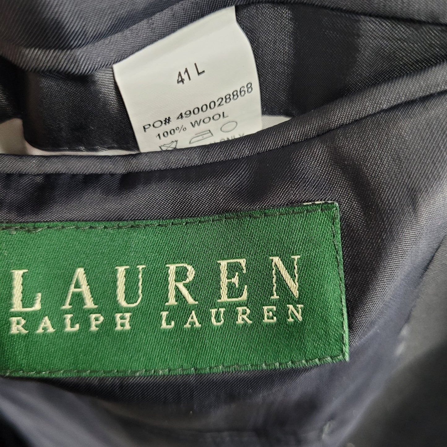 Lauren Ralph Lauren Black 100% Wool 2 Button Notch Vented Blazer Sport Coat 41L