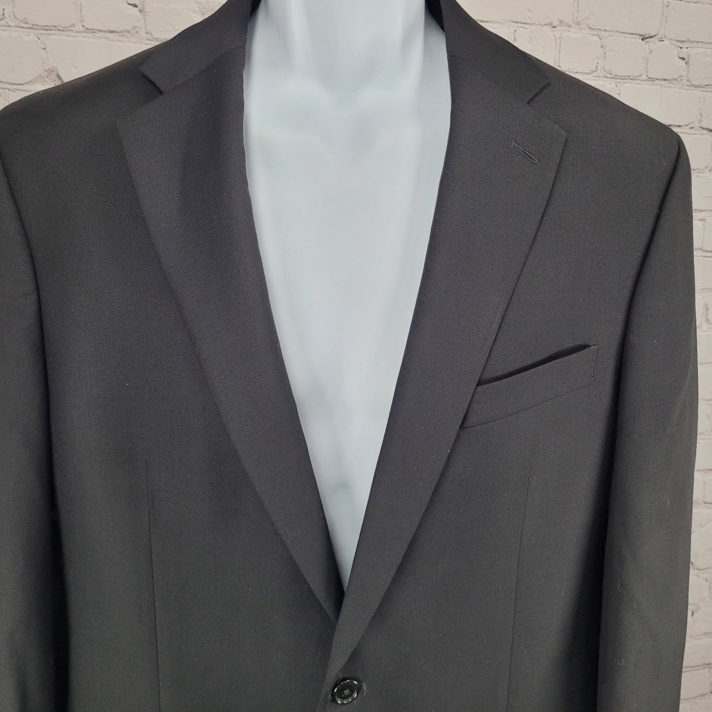 Lauren Ralph Lauren Black 100% Wool 2 Button Notch Vented Blazer Sport Coat 41L
