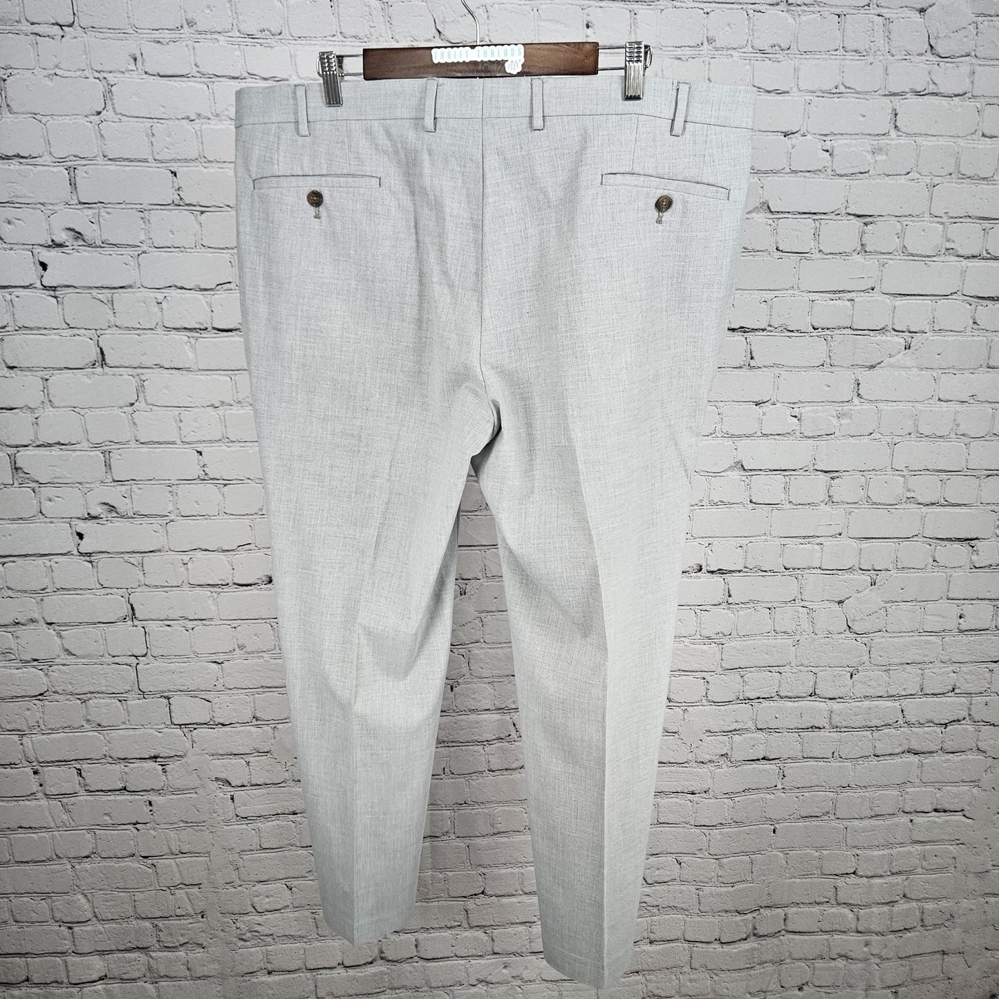 Lauren Ralph Black Label Grey Straight Leg Slash Pockets Dress Pants 40x30