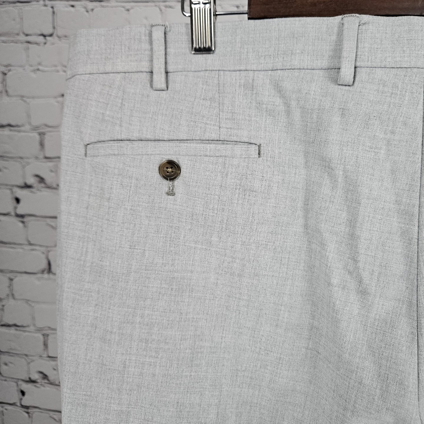 Lauren Ralph Black Label Grey Straight Leg Slash Pockets Dress Pants 40x30