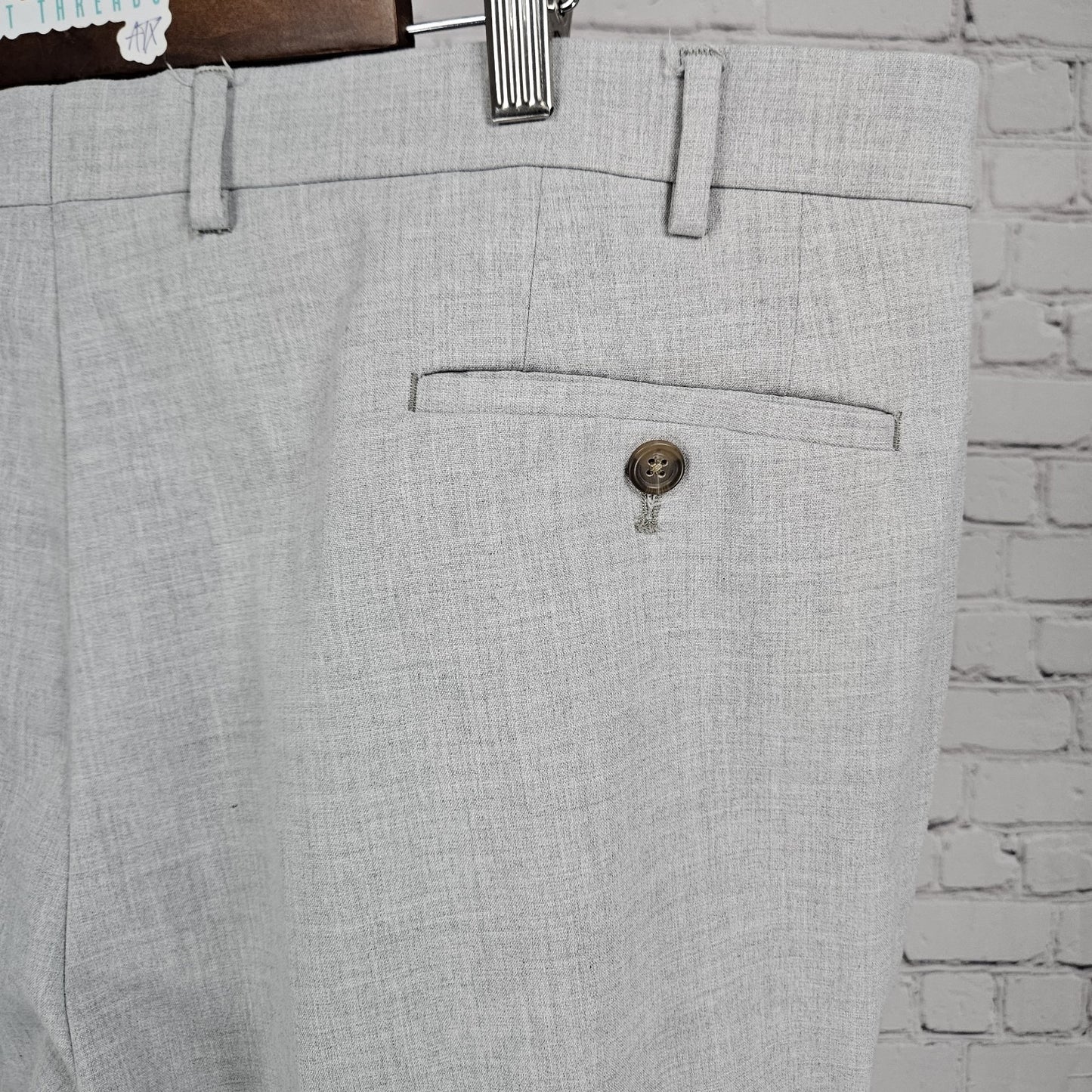 Lauren Ralph Black Label Grey Straight Leg Slash Pockets Dress Pants 40x30