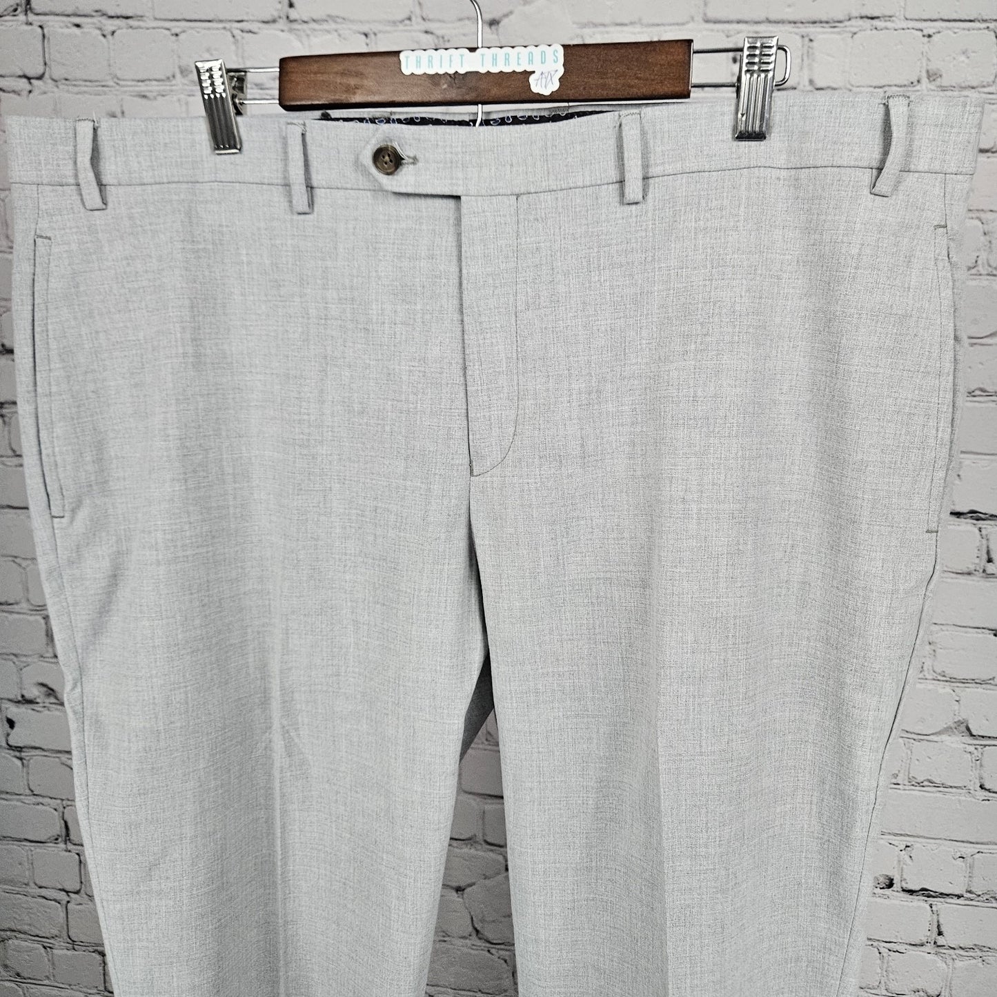 Lauren Ralph Black Label Grey Straight Leg Slash Pockets Dress Pants 40x30