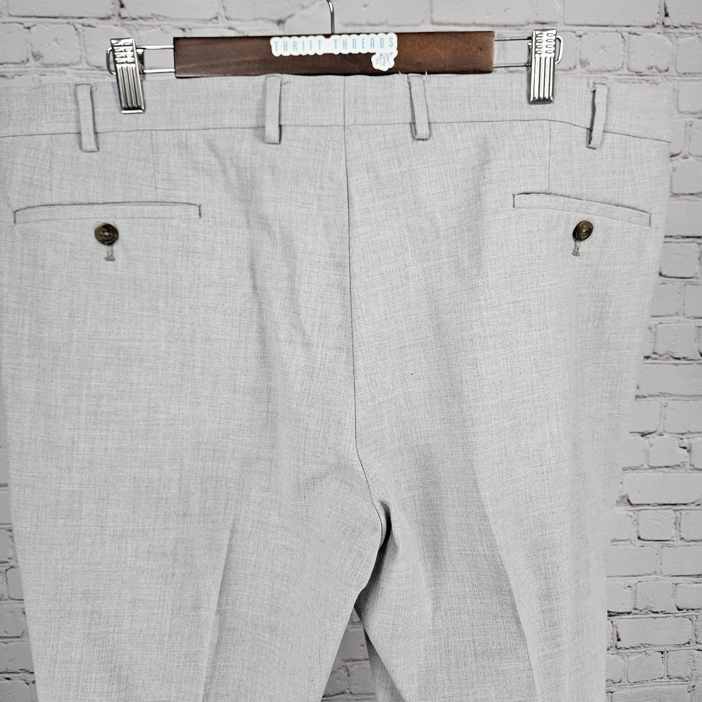 Lauren Ralph Black Label Grey Straight Leg Slash Pockets Dress Pants 40x30