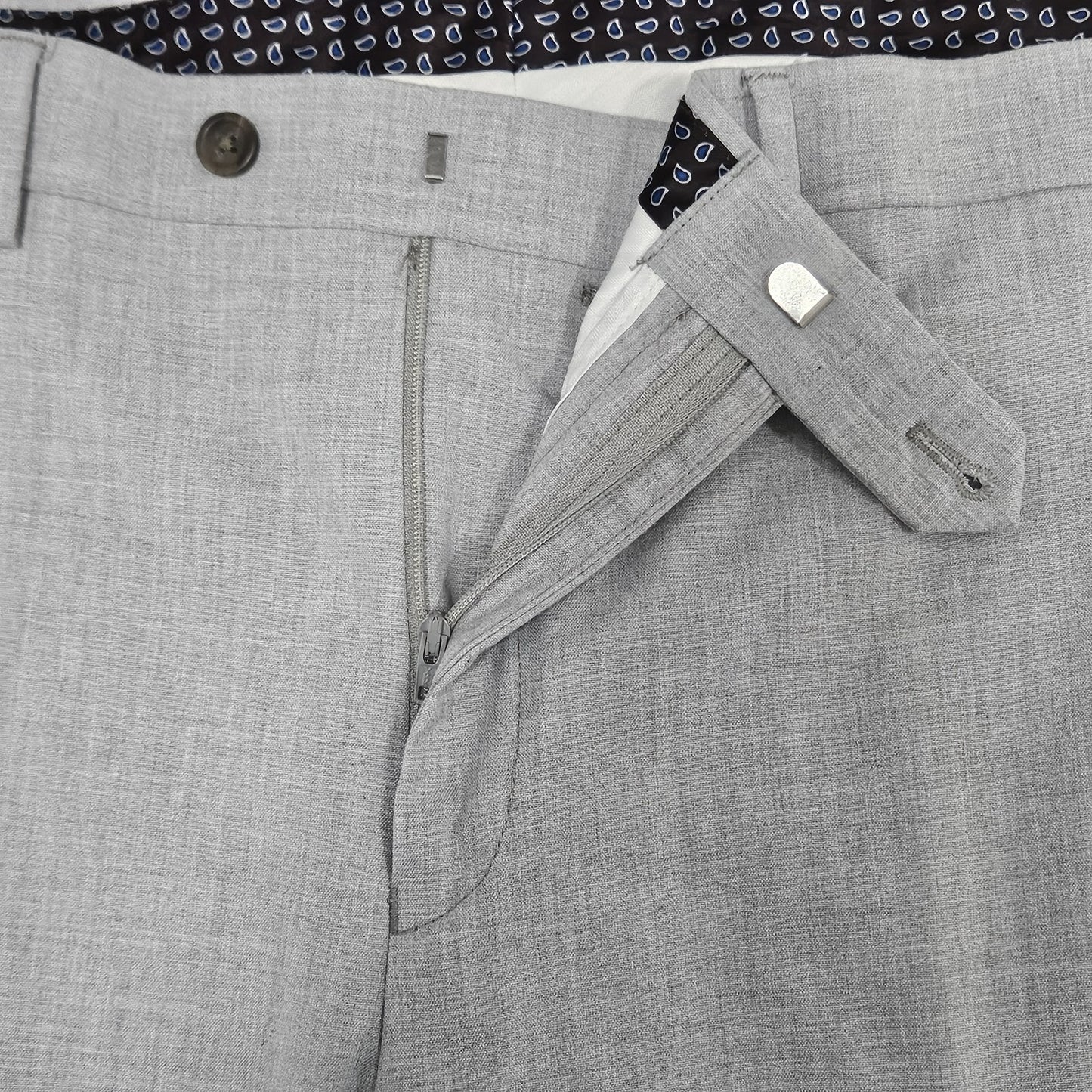 Lauren Ralph Black Label Grey Straight Leg Slash Pockets Dress Pants 40x30