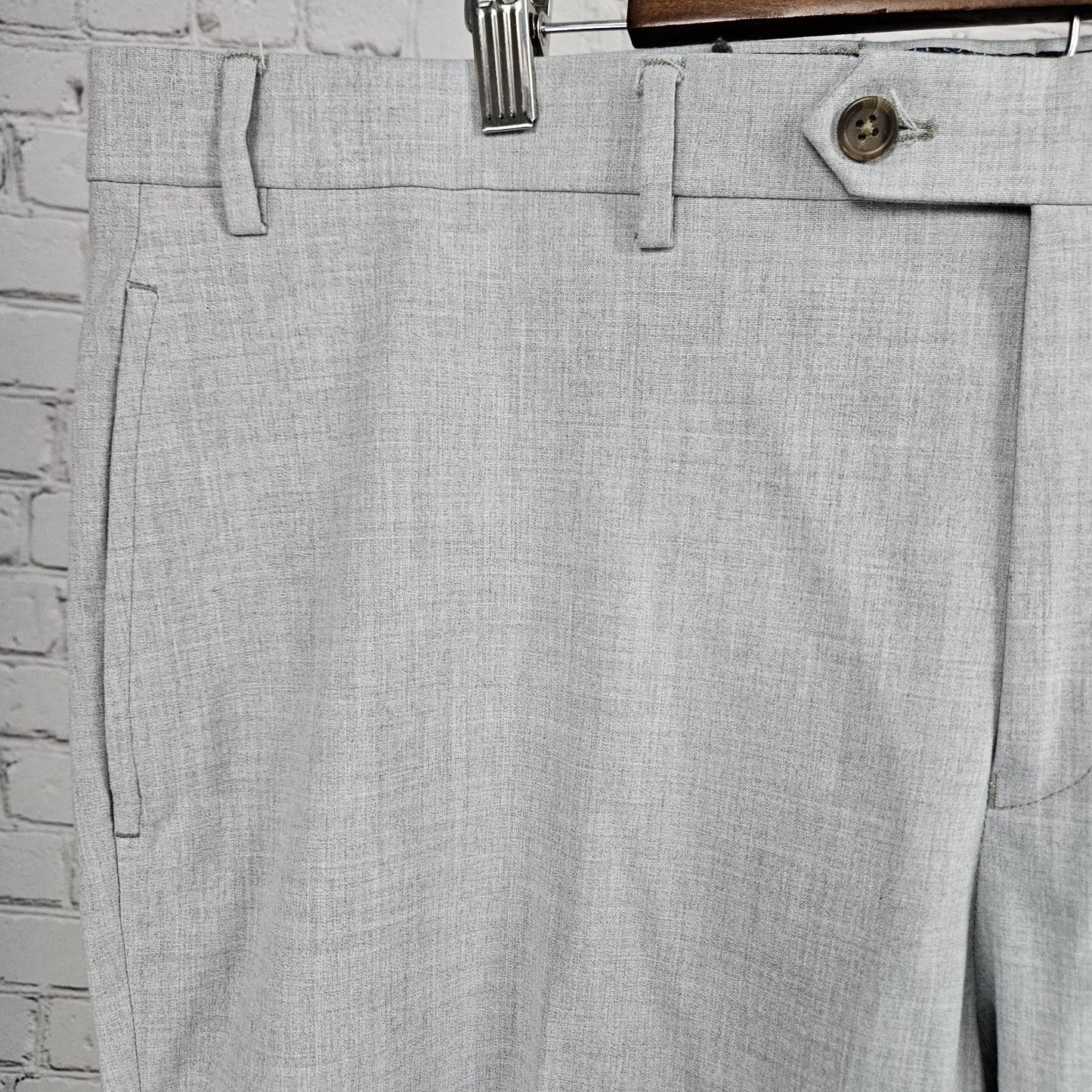 Lauren Ralph Black Label Grey Straight Leg Slash Pockets Dress Pants 40x30