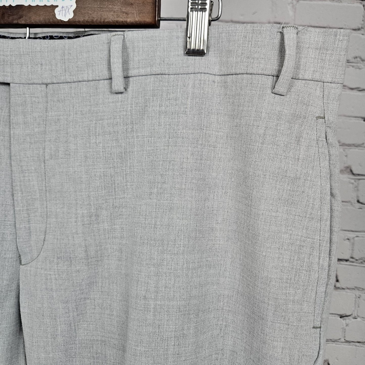 Lauren Ralph Black Label Grey Straight Leg Slash Pockets Dress Pants 40x30