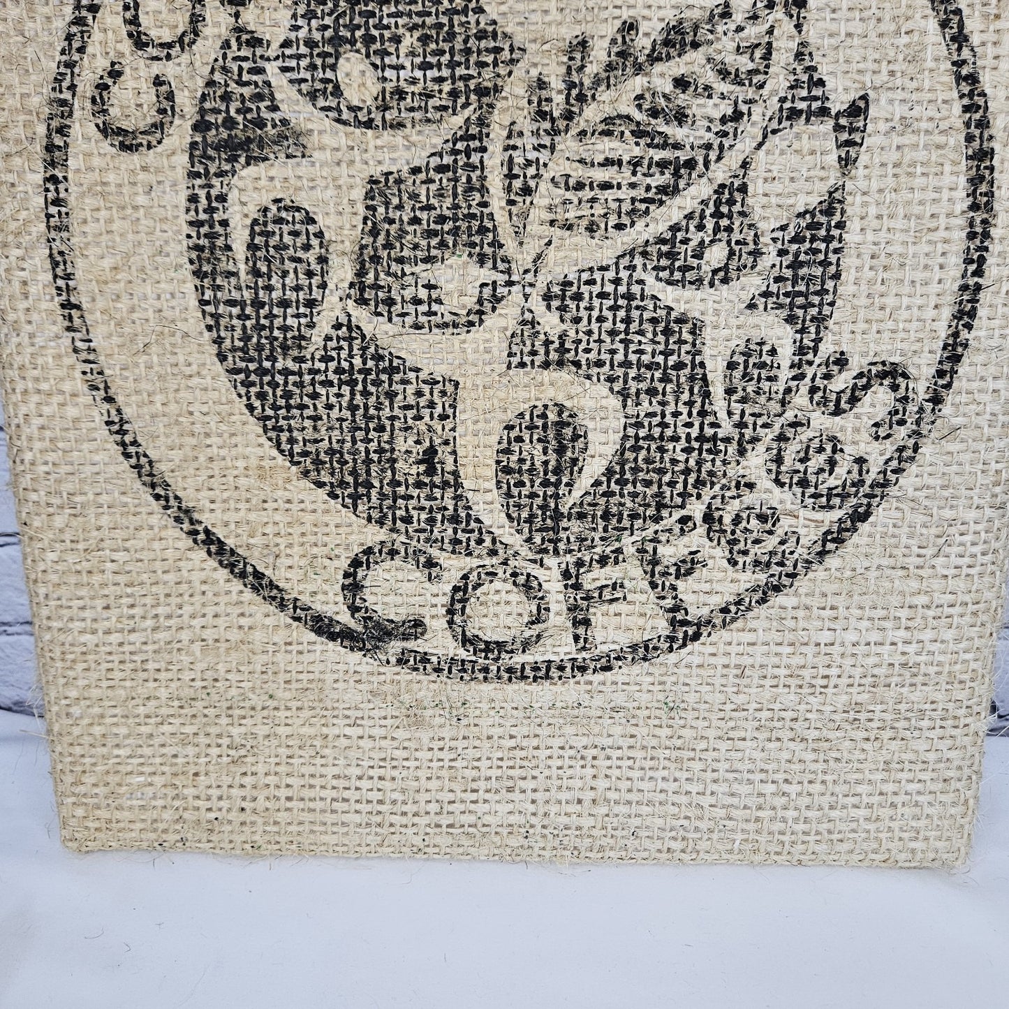 Cooperative Coffees Authentic Burlap Sack Wrapped Canvas Wood Framed Art 20x16