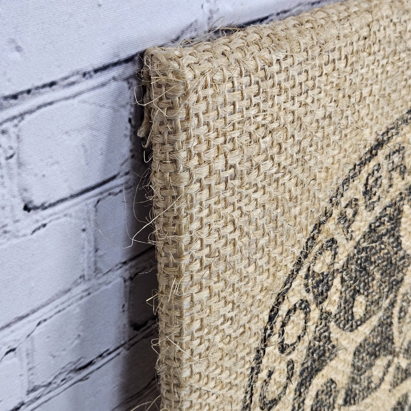 Cooperative Coffees Authentic Burlap Sack Wrapped Canvas Wood Framed Art 20x16