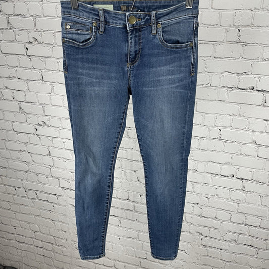 KUT From The Kloth Blue Denim Toothpick Skinny Low Rise Jeans Size 0P (26x26)