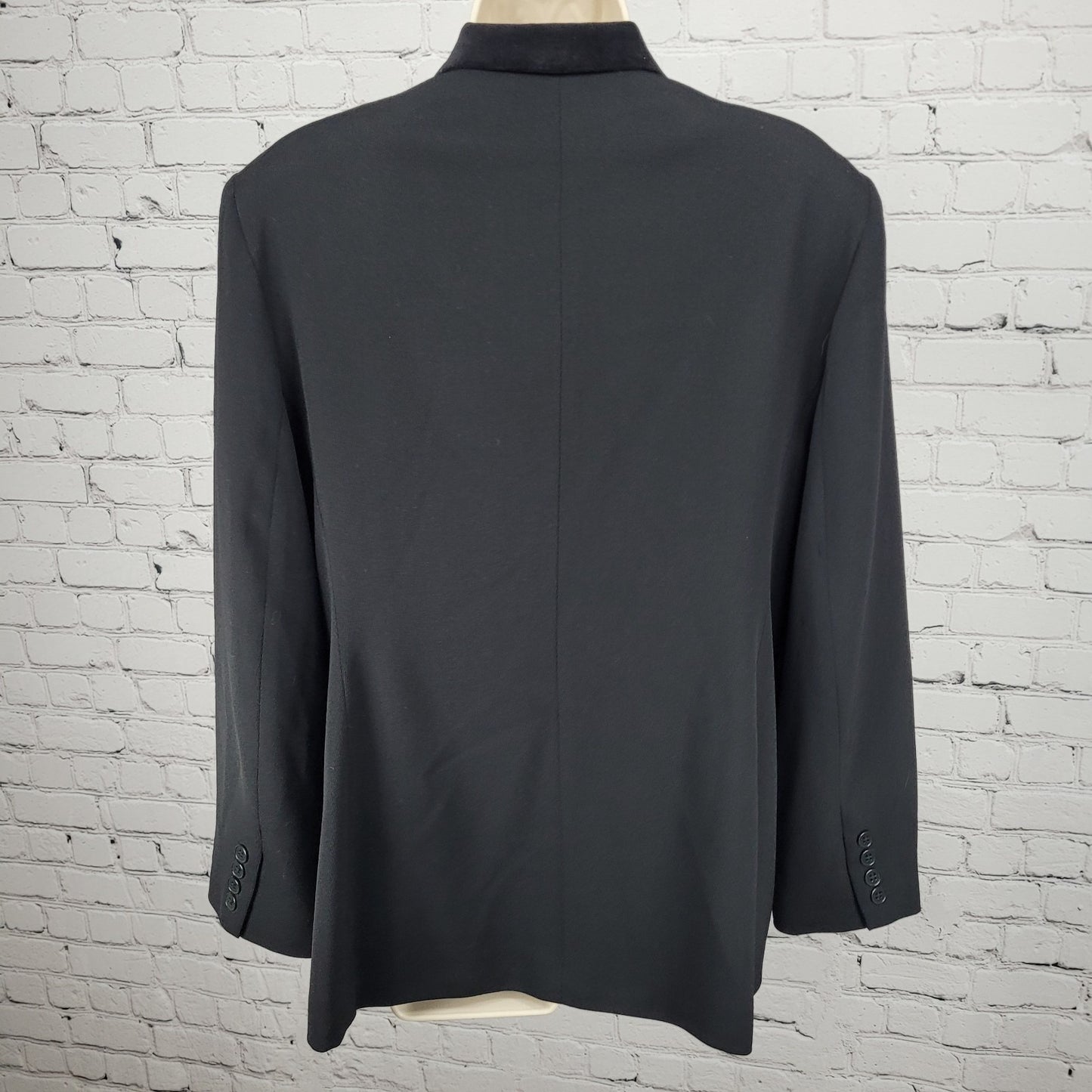 Lauren Ralph Lauren Black Wool Blend Velvet Collar Notch Blazer Suit Jacket 14P