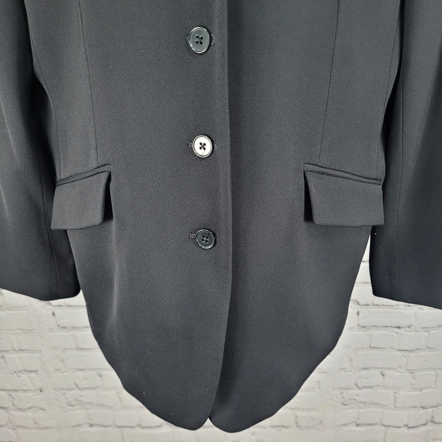 Lauren Ralph Lauren Black Wool Blend Velvet Collar Notch Blazer Suit Jacket 14P