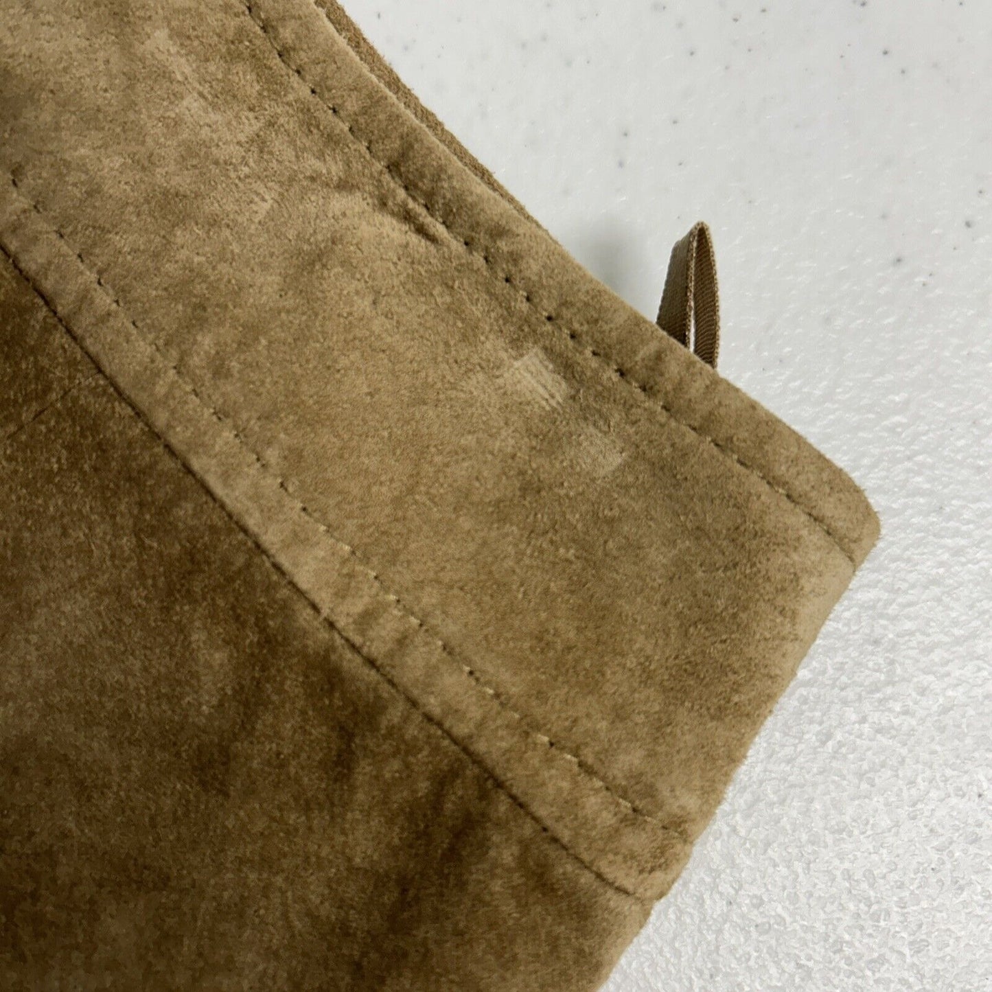 ESPRIT Brown Leather Suede Front Slit Pencil Straight Mini Short Skirt Women 3/4
