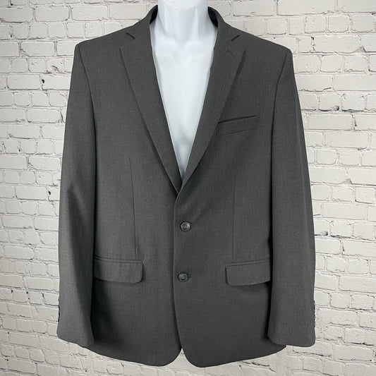 Haggar Grey 2 Button Vented Notch Stretch Classic Blazer Sport Coat Size 40L