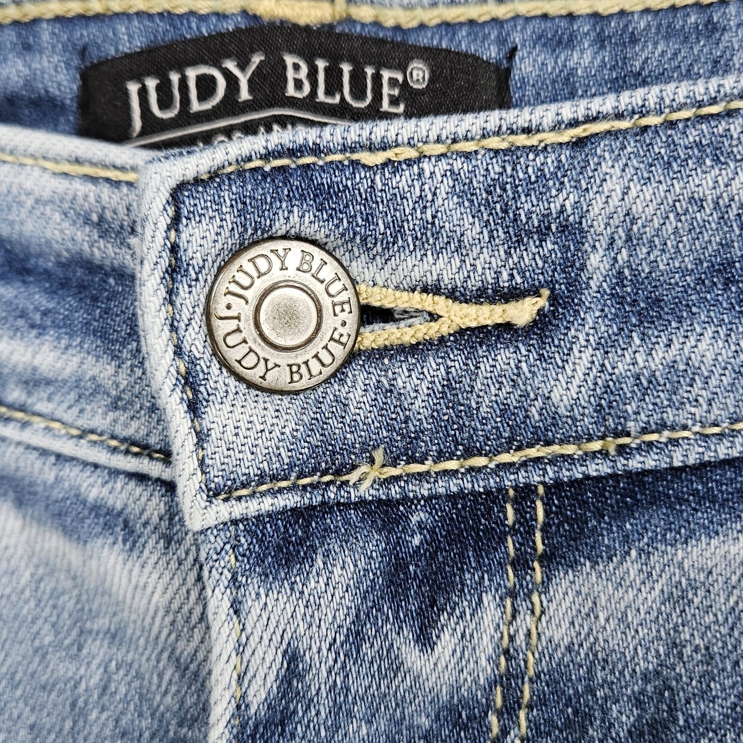 Judy Blue Denim Distressed Skinny Fit Light Wash High Rise Jeans 13/31 (32x28)