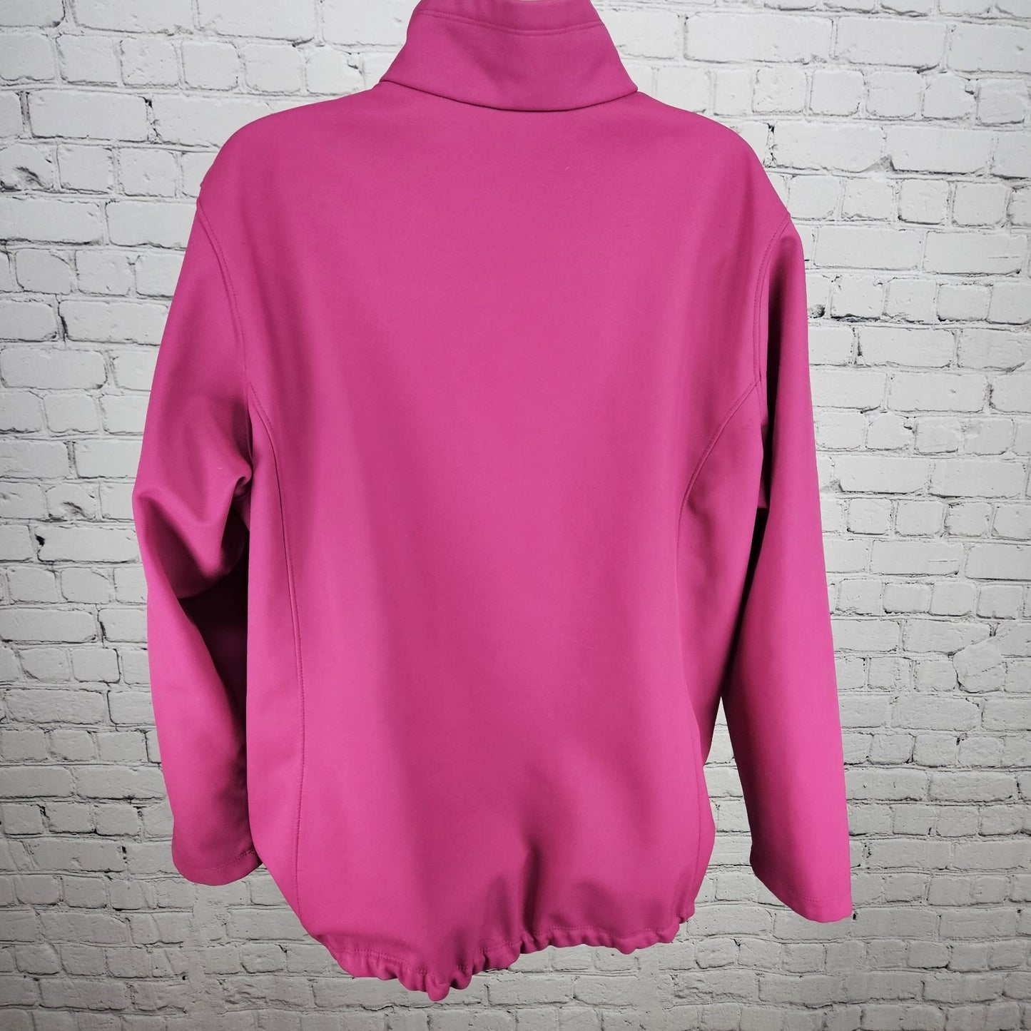 Columbia Pink Breast Cancer Logo Fleece Lined Full Zip Soft Shell Rain Jacket 1X