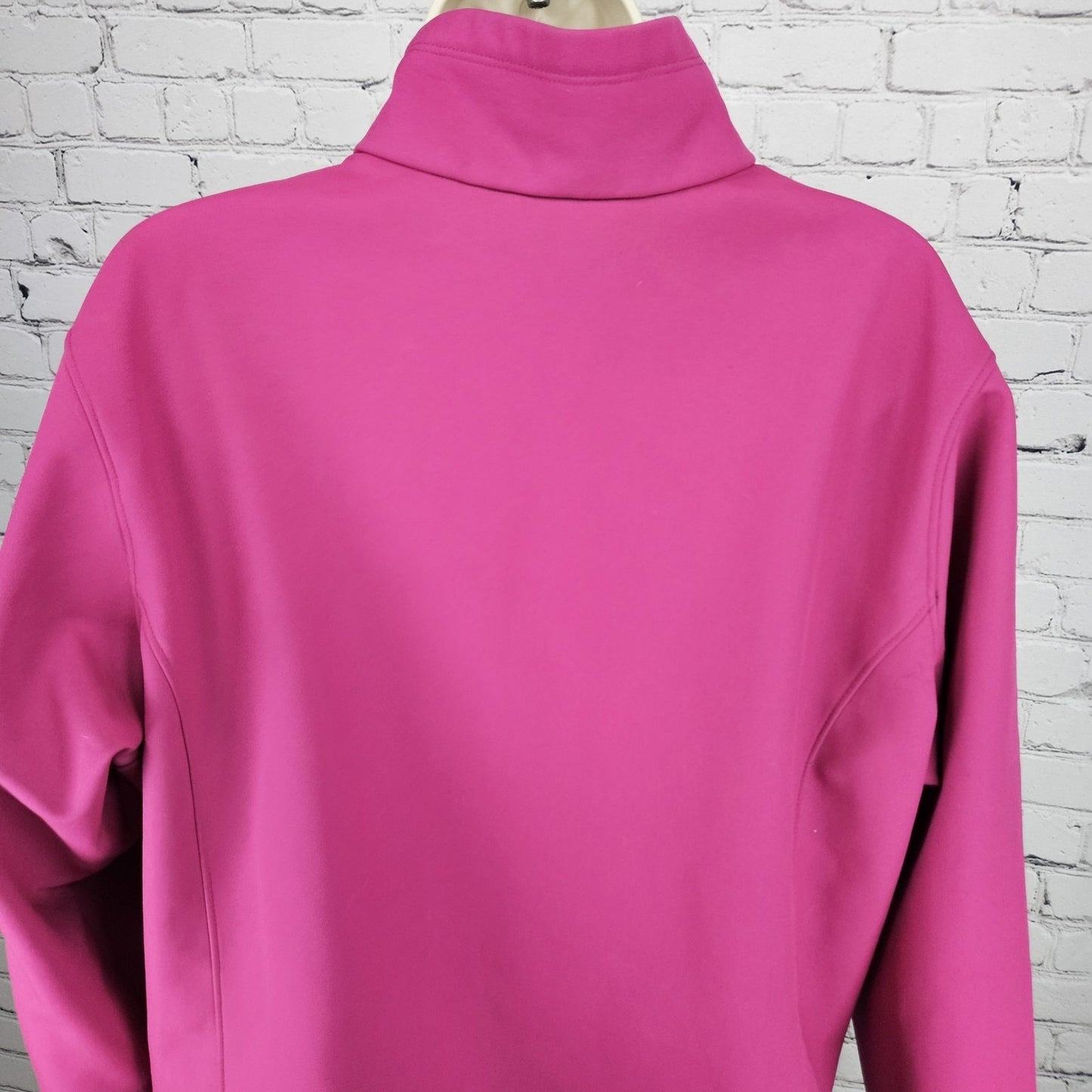 Columbia Pink Breast Cancer Logo Fleece Lined Full Zip Soft Shell Rain Jacket 1X