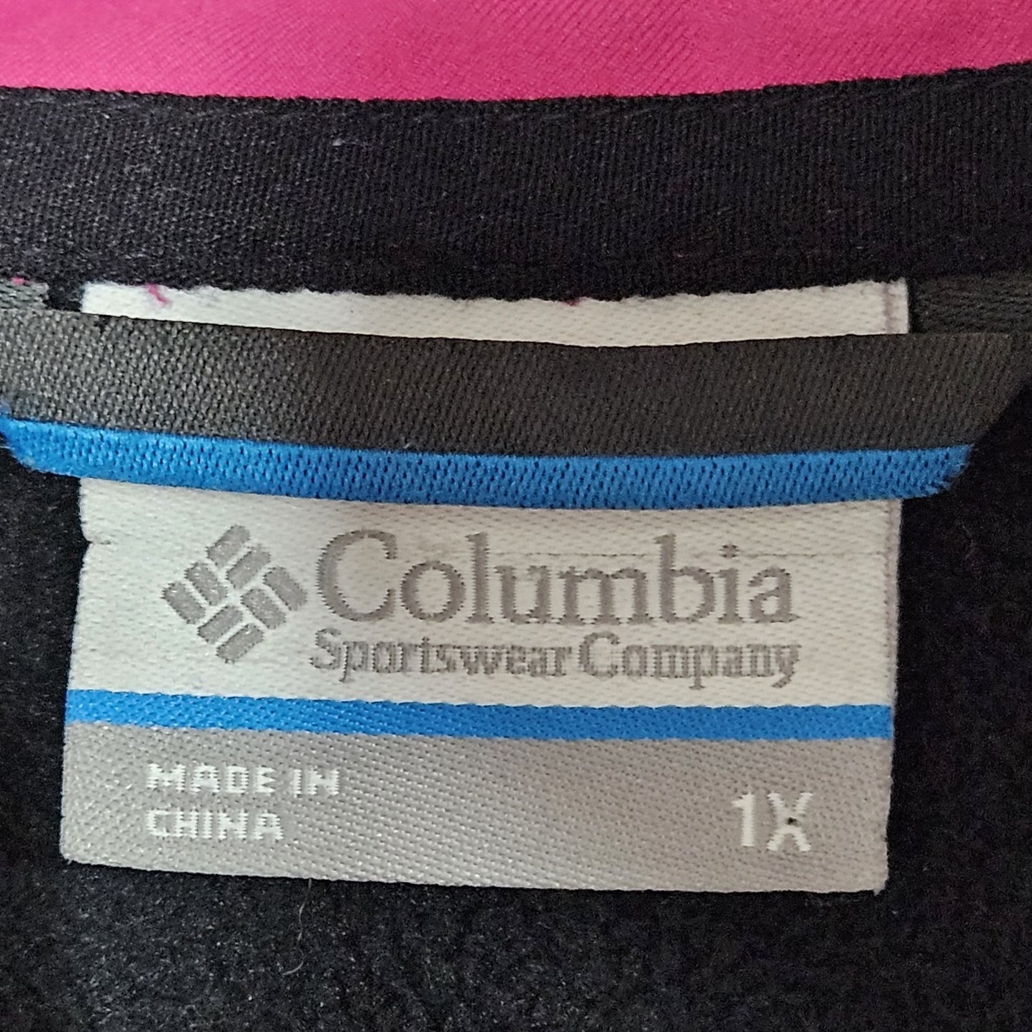 Columbia Pink Breast Cancer Logo Fleece Lined Full Zip Soft Shell Rain Jacket 1X