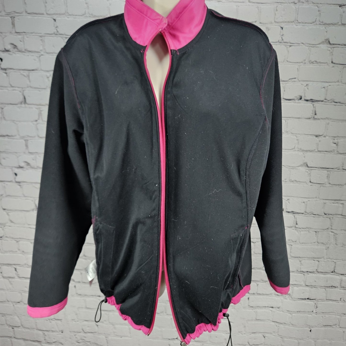 Columbia Pink Breast Cancer Logo Fleece Lined Full Zip Soft Shell Rain Jacket 1X