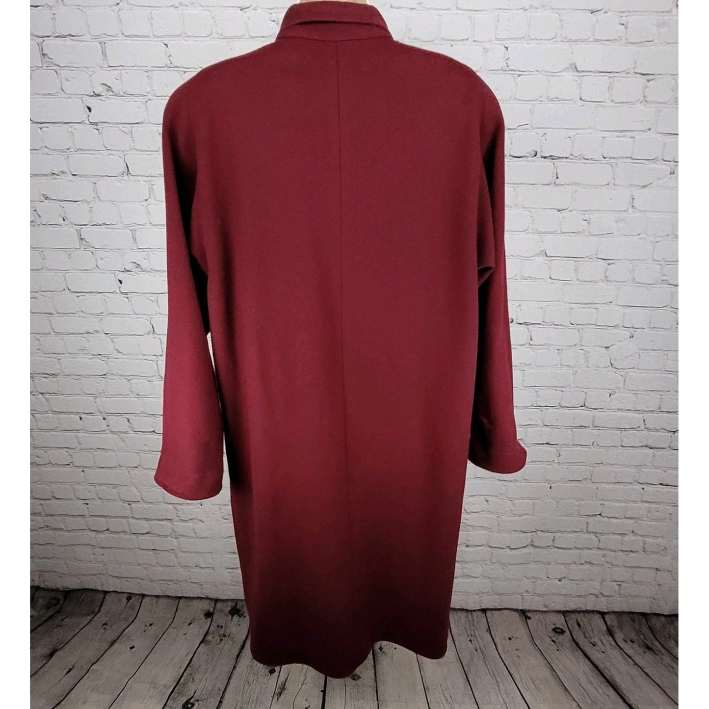 VTG Larry Levine Purple Red Double Breasted Pea Coat Long Jacket USA Union 12