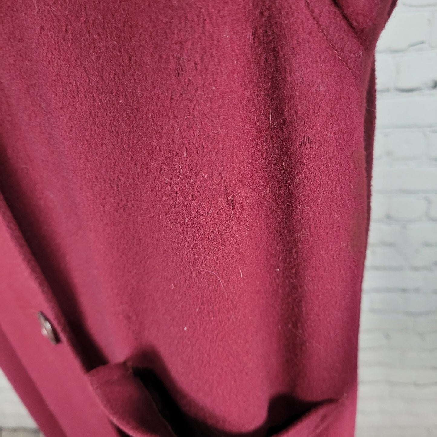 VTG Larry Levine Purple Red Double Breasted Pea Coat Long Jacket USA Union 12