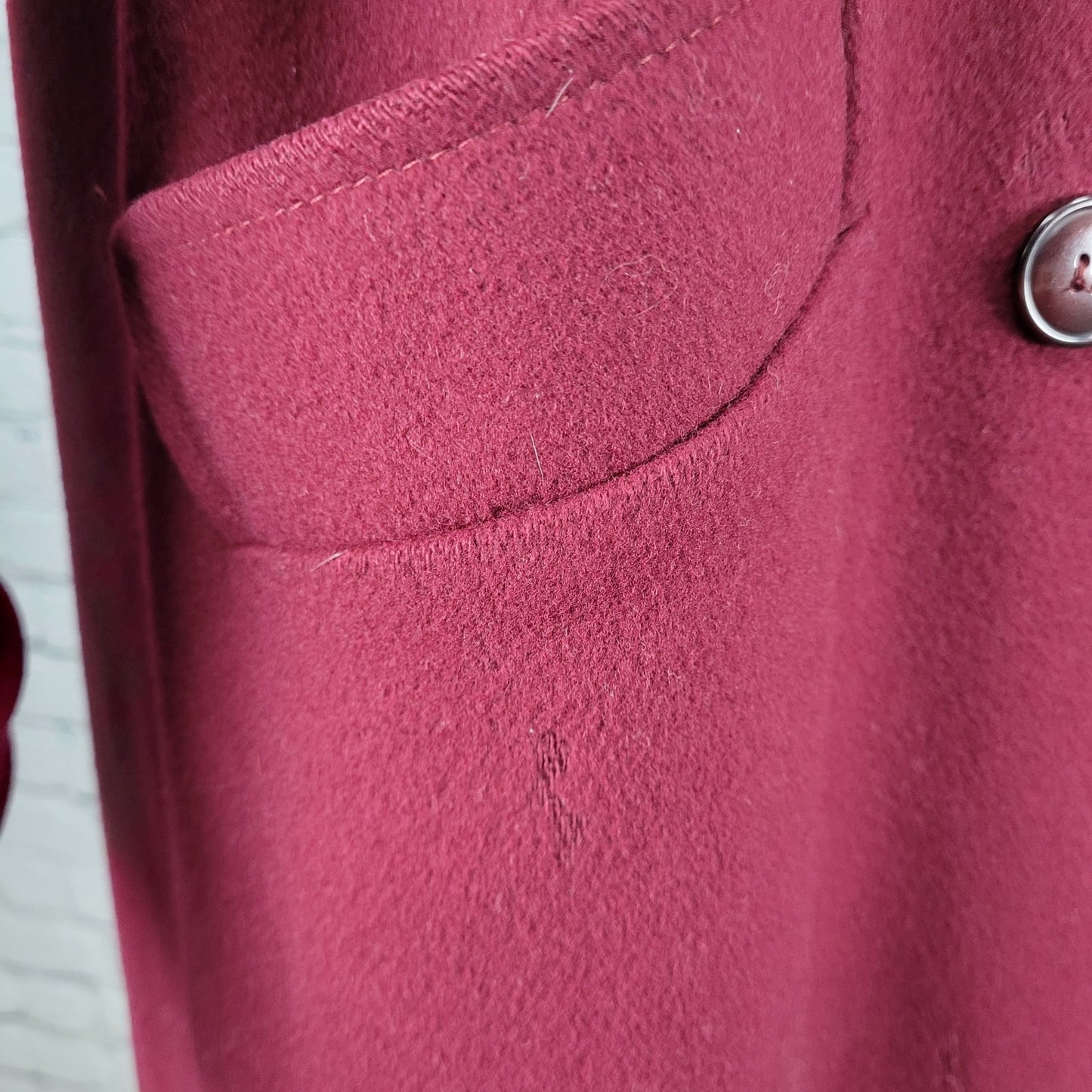 VTG Larry Levine Purple Red Double Breasted Pea Coat Long Jacket USA Union 12