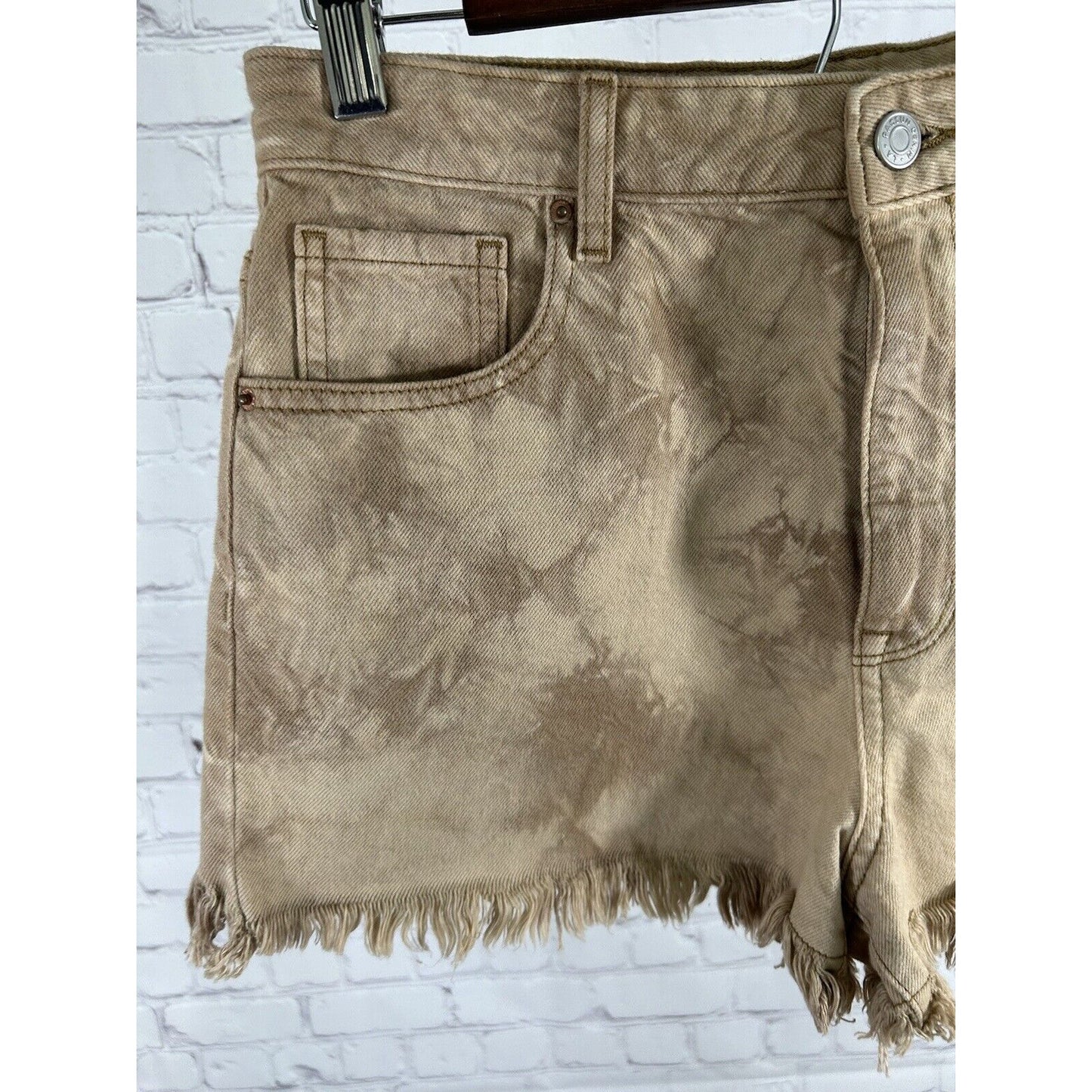 Pacsun High Rise Festival Brown Tie Dye Distressed Denim Jean Shorts 28 (28 x 2)