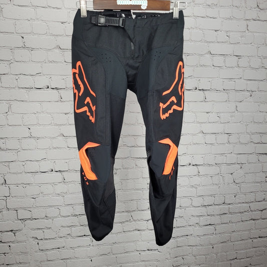 Fox Racing Black Orange Leather PatchPadded Adjustable Belt Pants Youth 10-26