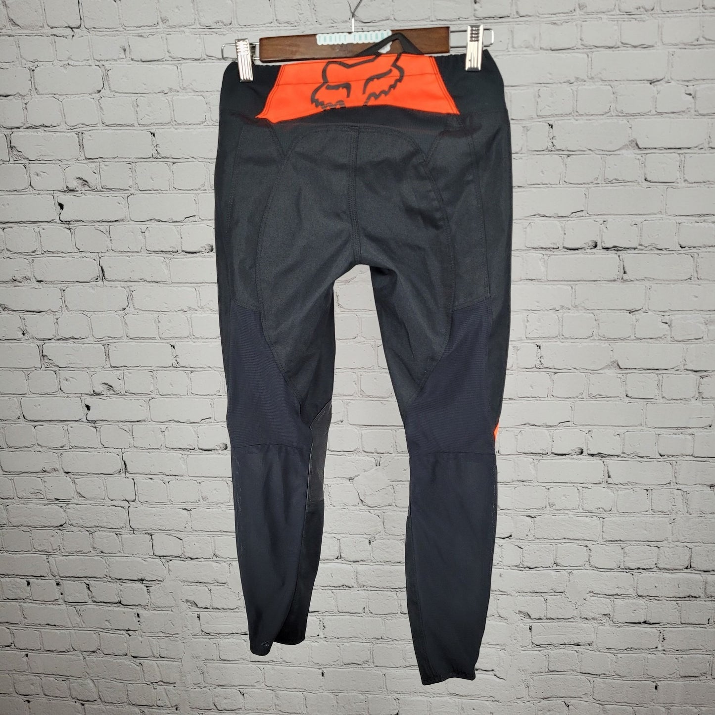 Fox Racing Black Orange Leather PatchPadded Adjustable Belt Pants Youth 10-26