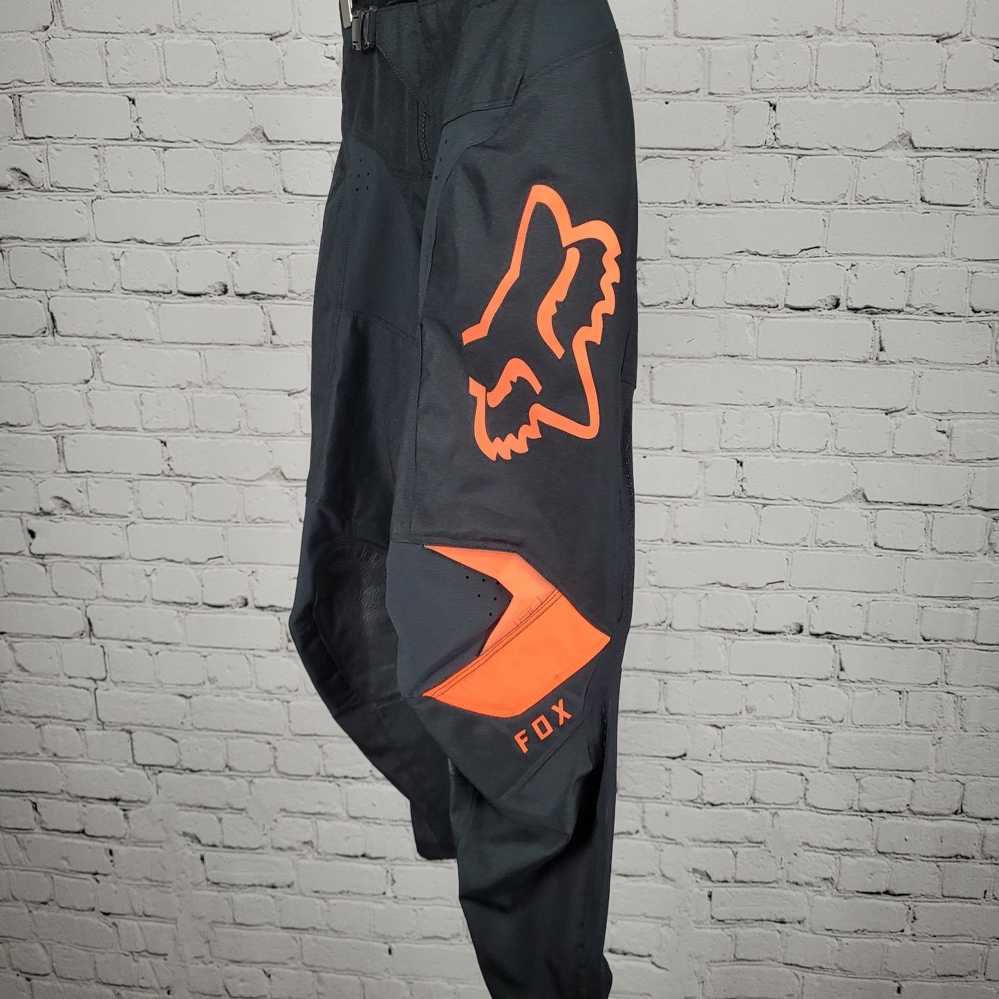 Fox Racing Black Orange Leather PatchPadded Adjustable Belt Pants Youth 10-26