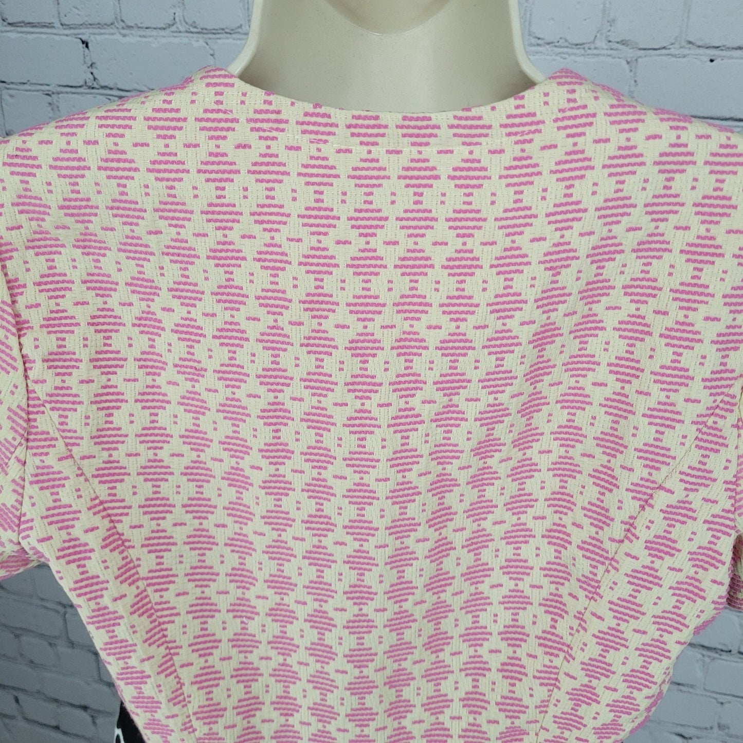 Elevenses Anthropologie Multicolor Print Short Puff Sleeve Lined Jacket Top 10