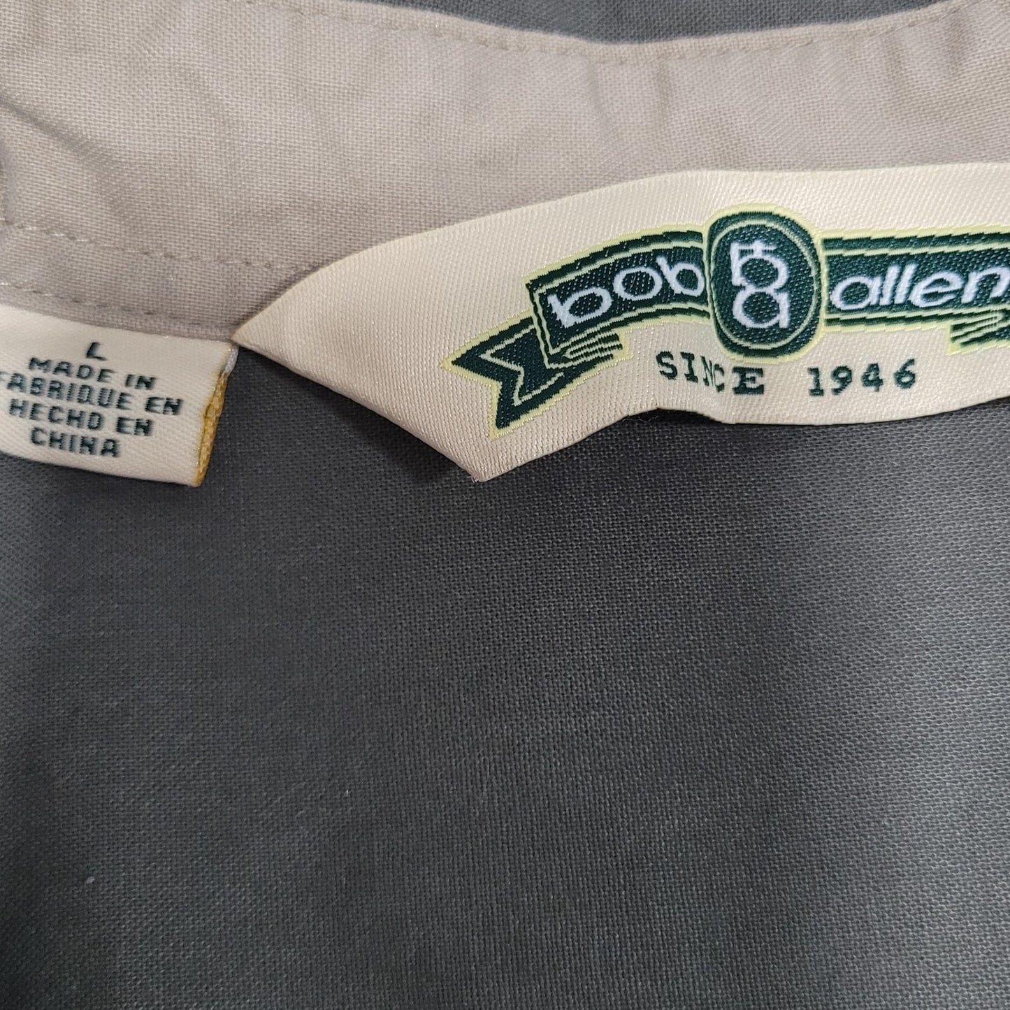 Macho Creek Lodge Hunting Brown Bob Allen Long Sleeve Button Down Shirt Large L