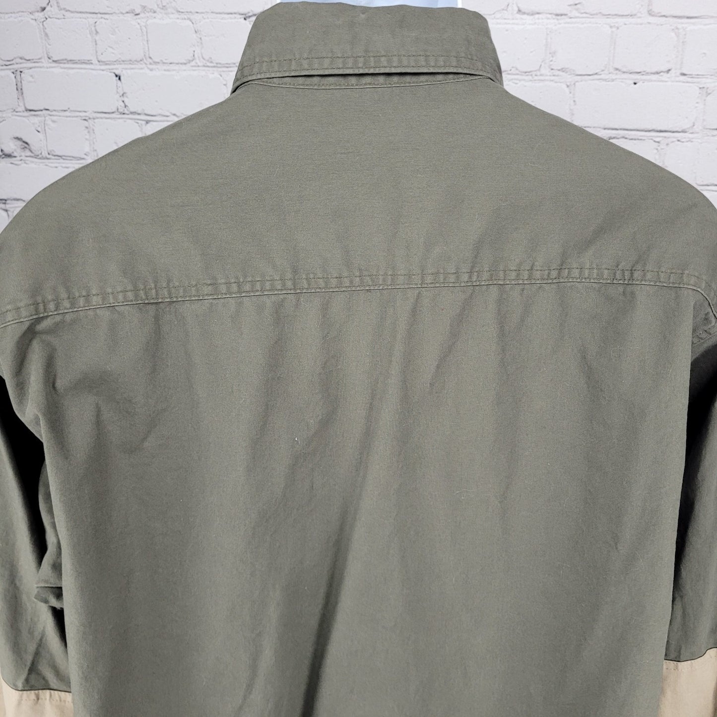 Macho Creek Lodge Hunting Brown Bob Allen Long Sleeve Button Down Shirt Large L