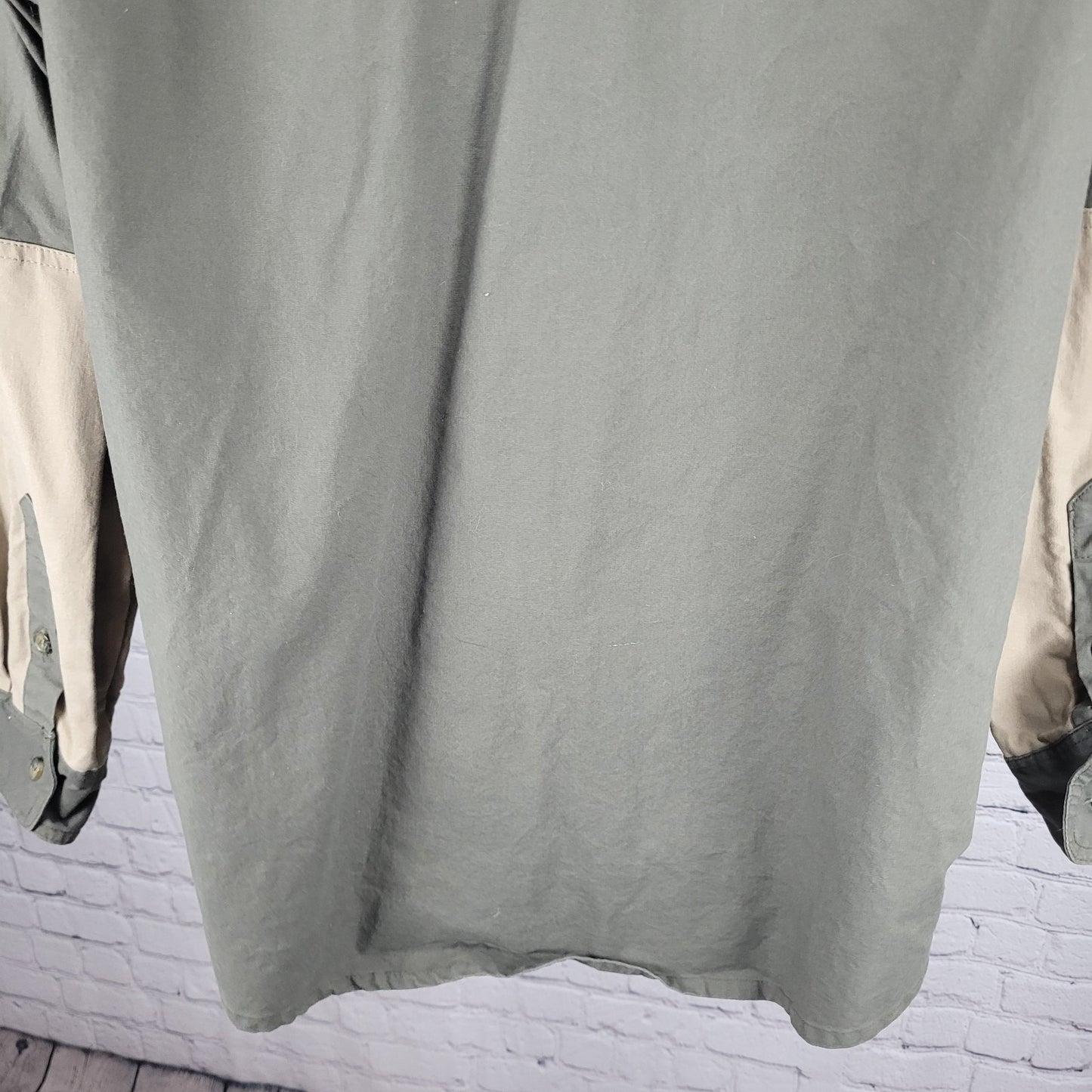 Macho Creek Lodge Hunting Brown Bob Allen Long Sleeve Button Down Shirt Large L