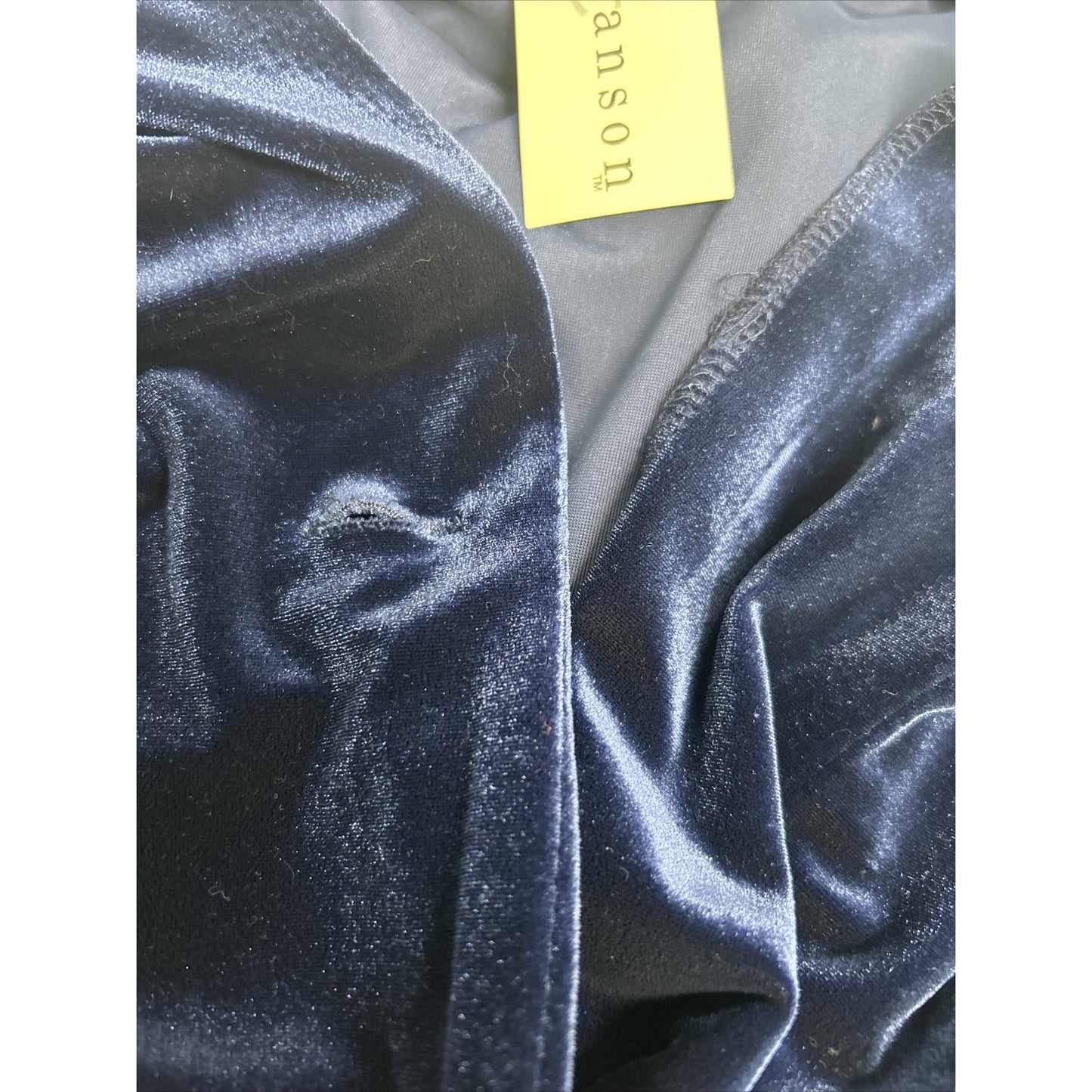 VTG NWD Hillard & Hanson Cobalt Blue Velour Button Front Long Sleeve Jacket L