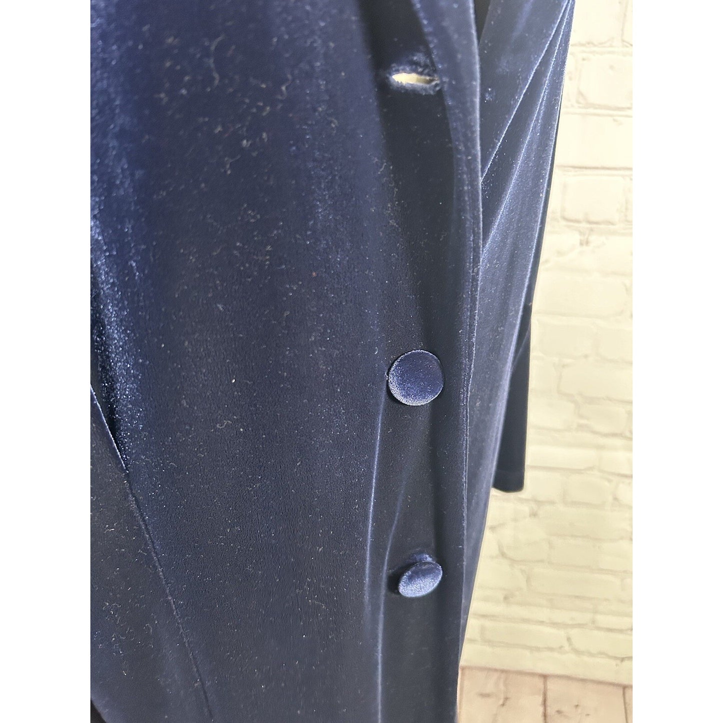 VTG NWD Hillard & Hanson Cobalt Blue Velour Button Front Long Sleeve Jacket L