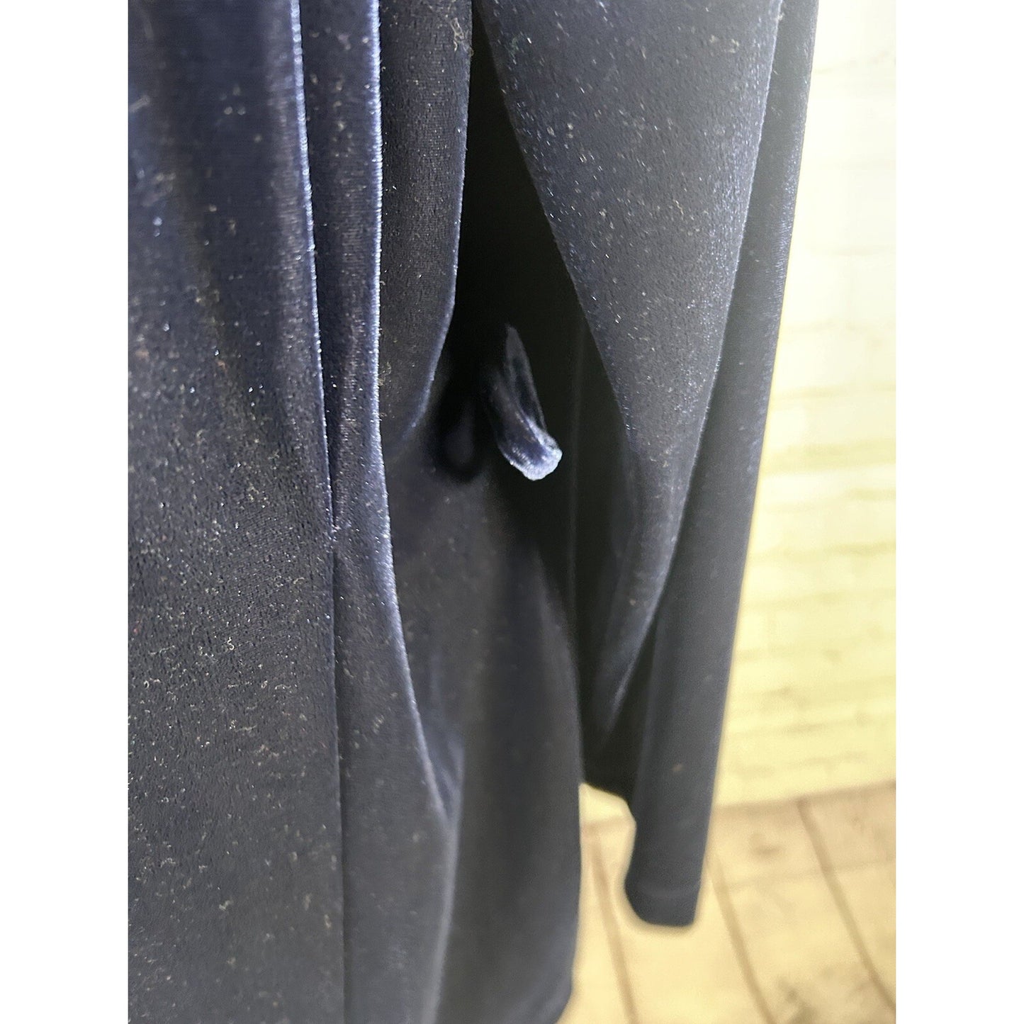 VTG NWD Hillard & Hanson Cobalt Blue Velour Button Front Long Sleeve Jacket L