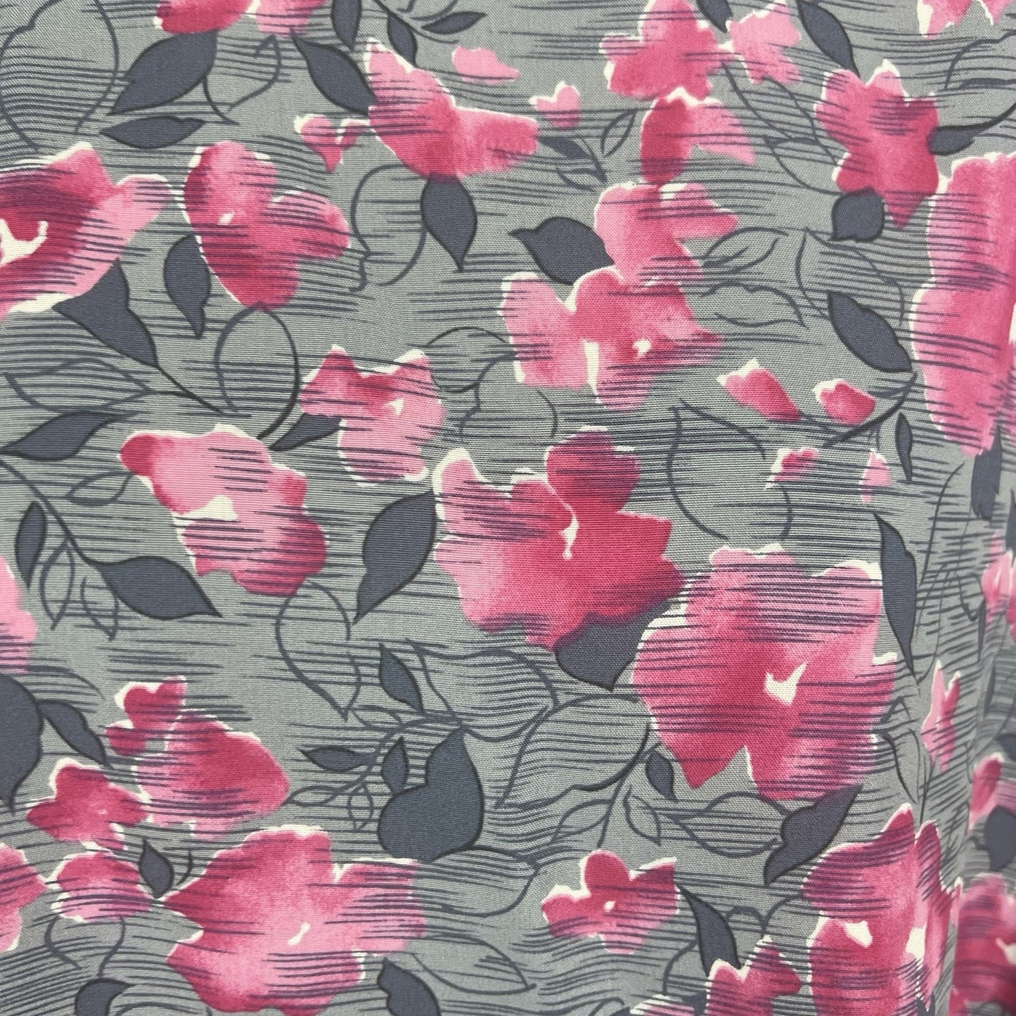 VTG Country Sophisticates by Pendleton Grey Pink Floral Short Sleeve Blouse 12
