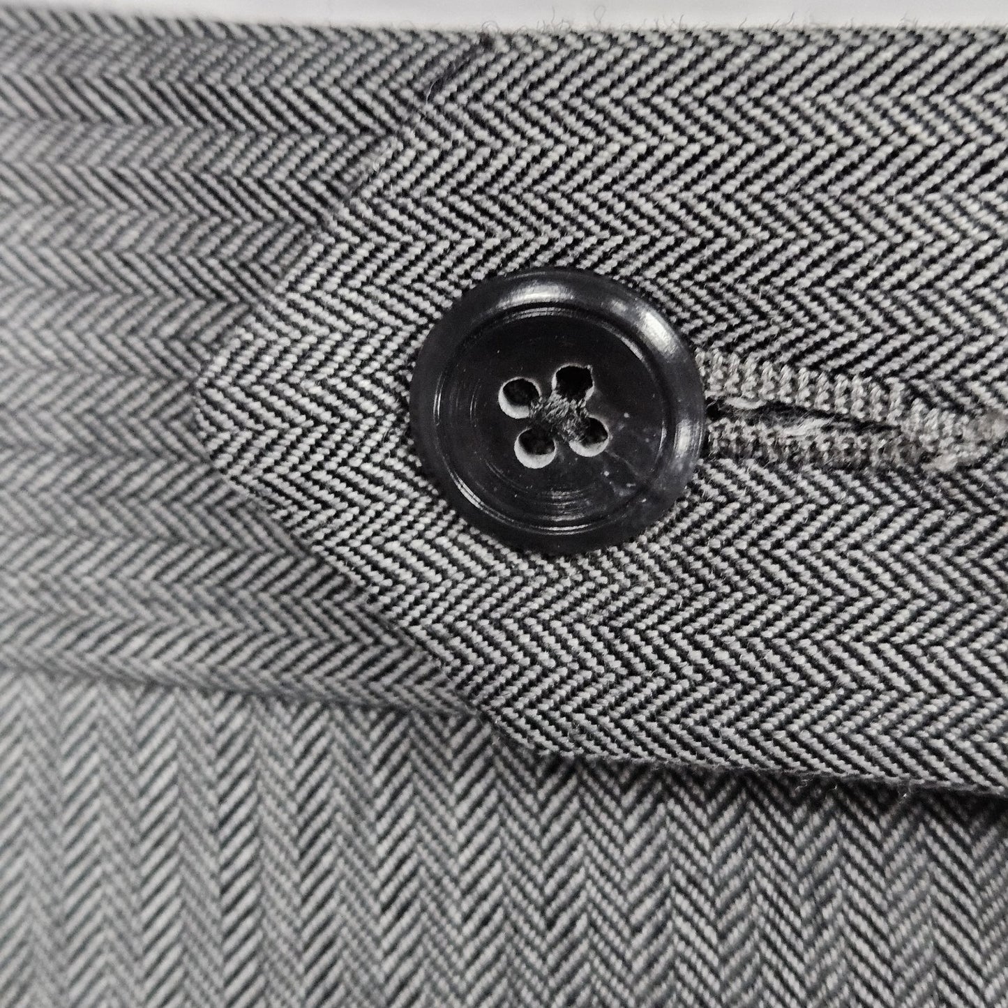 Jos A Bank Grey 100% Wool Executive Herringbone Pleated Cuffed Dress Pants 34x33